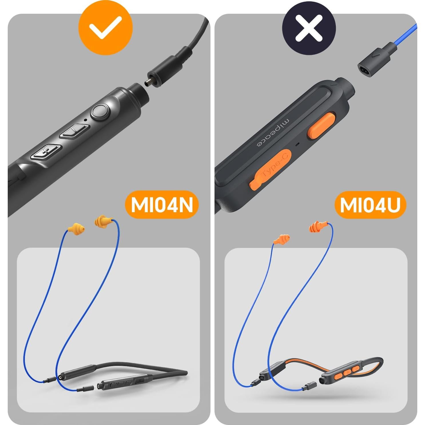 Cables de Reemplazo MIPEACE para Auriculares MI04N - 2 Piezas