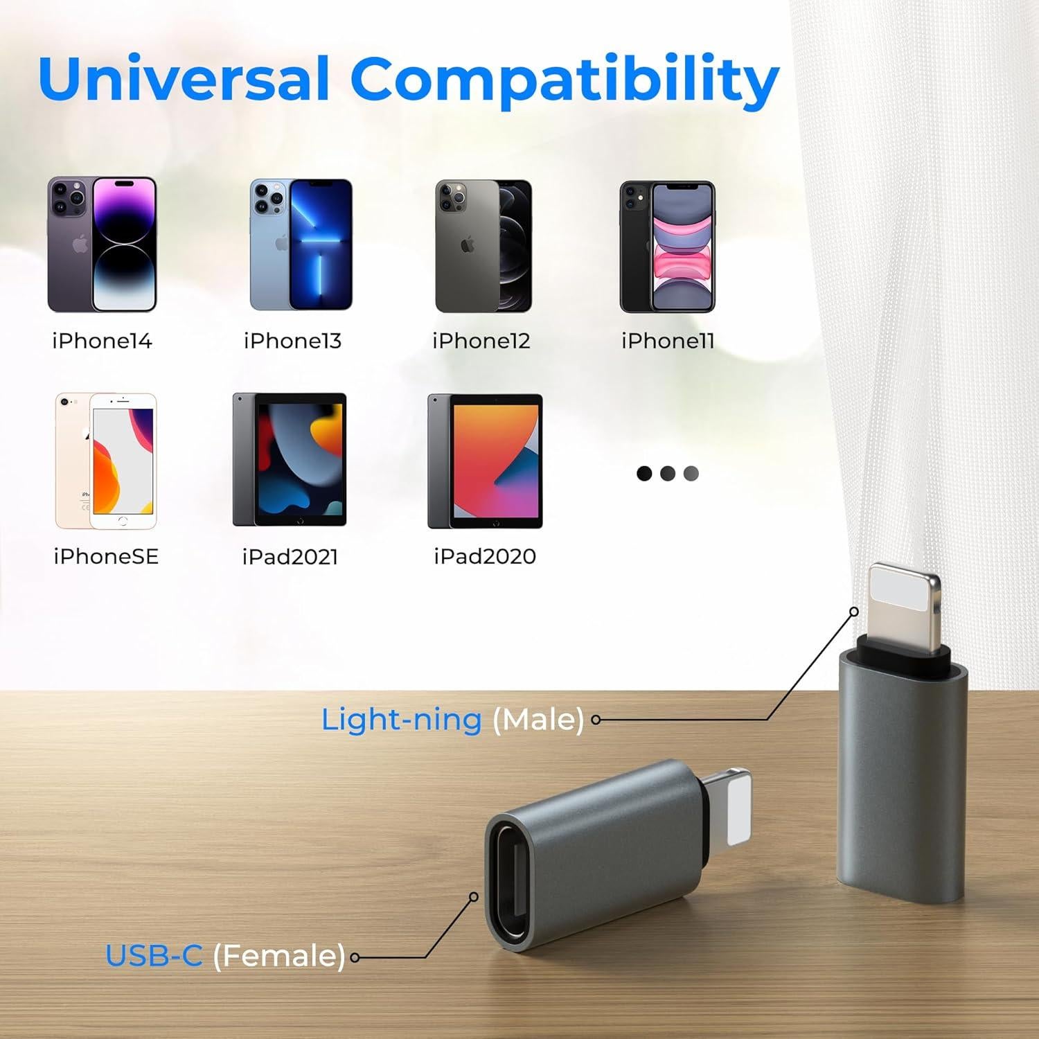 Adaptador USB C a Lightning Vanjua 4 Pack para iPhone y iPad