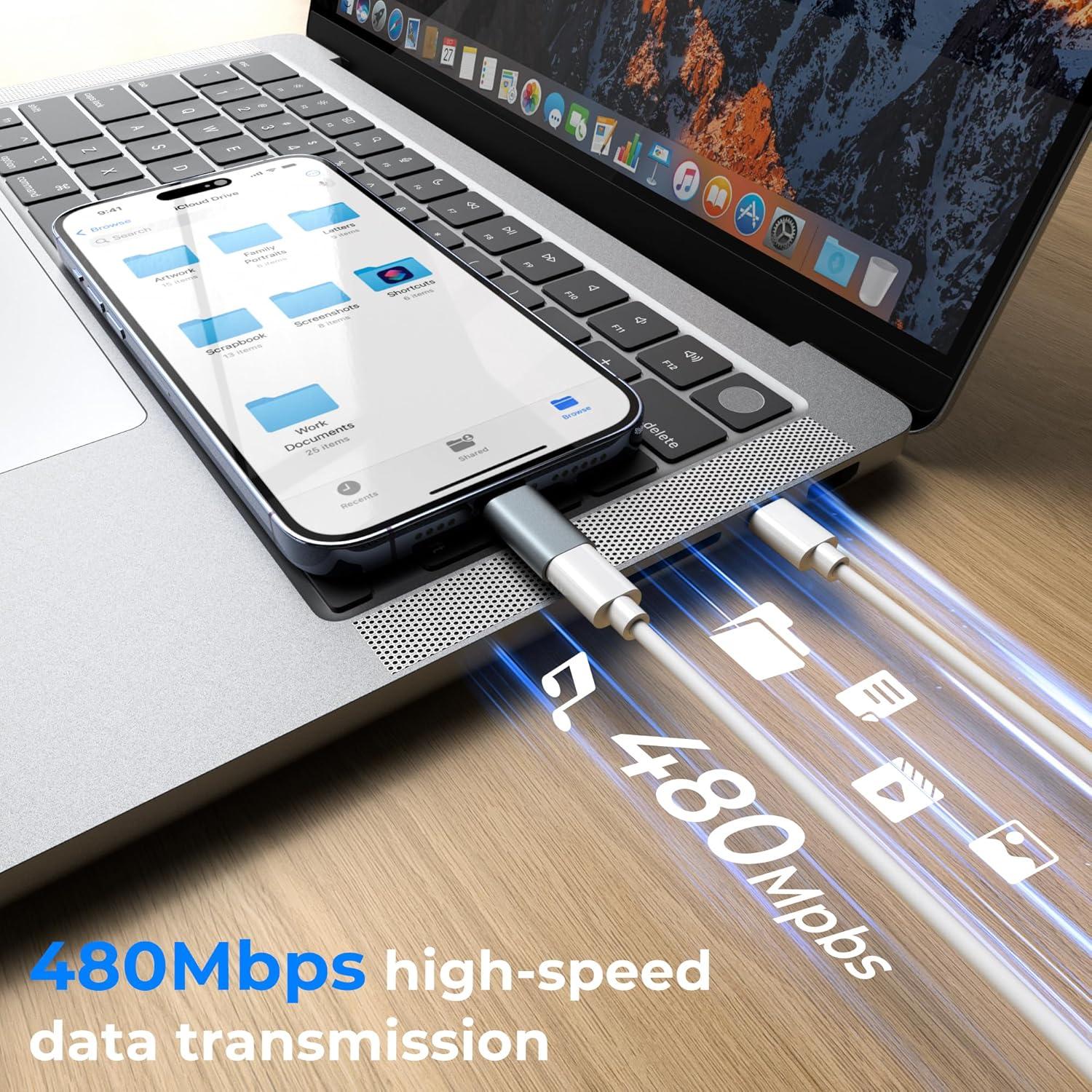 Adaptador USB C a Lightning Vanjua 4 Pack para iPhone y iPad
