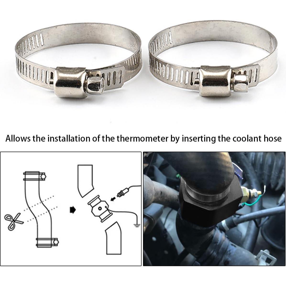 Adaptador de Manguera de Temperatura de Agua AICEL 32mm Negro