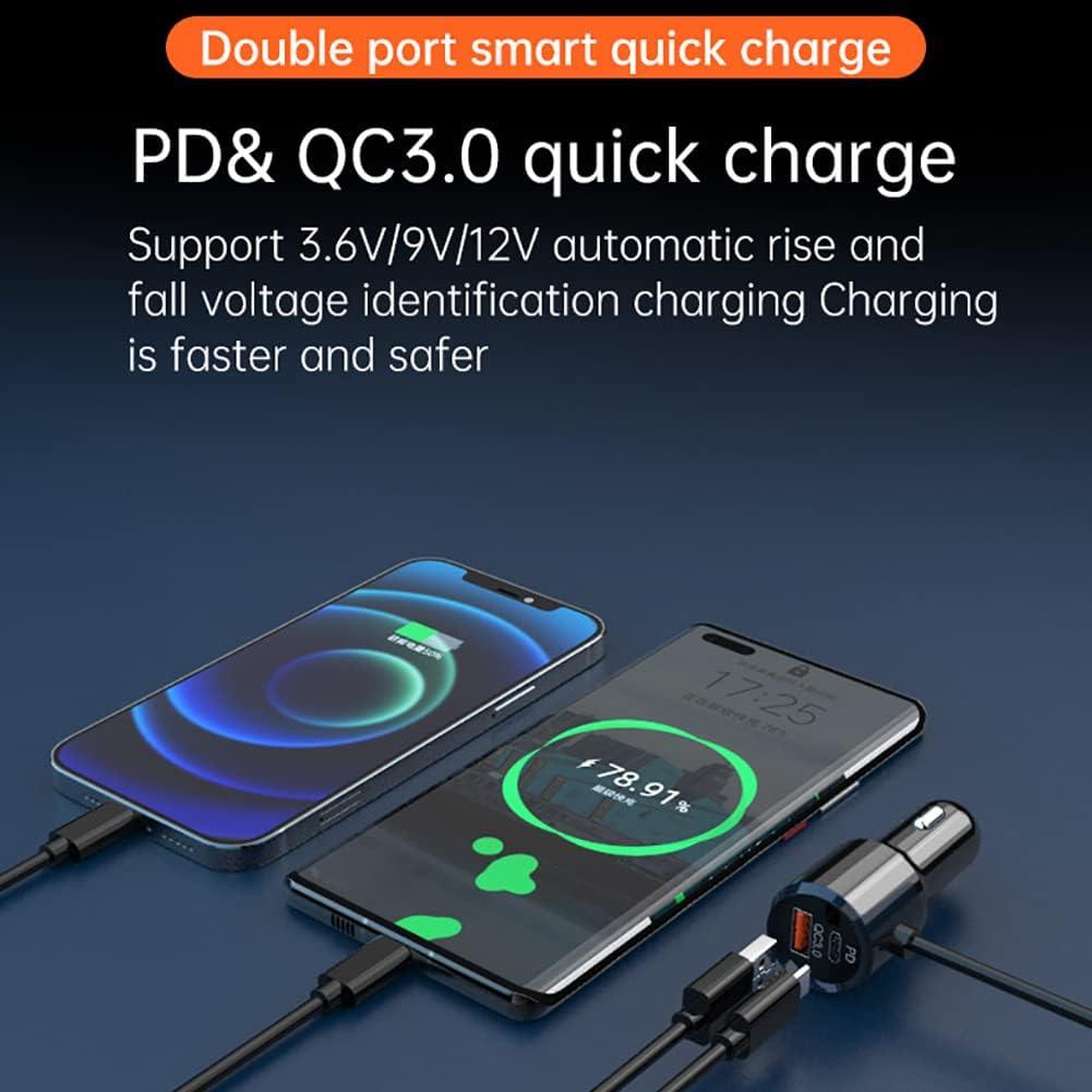 Transmisor Bluetooth para Coche WYYHAA FM con Carga Rápida 18W