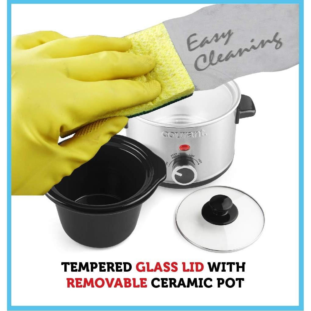 Cocina Lenta Courant 1.5 L Acero Inoxidable 3 Configuraciones