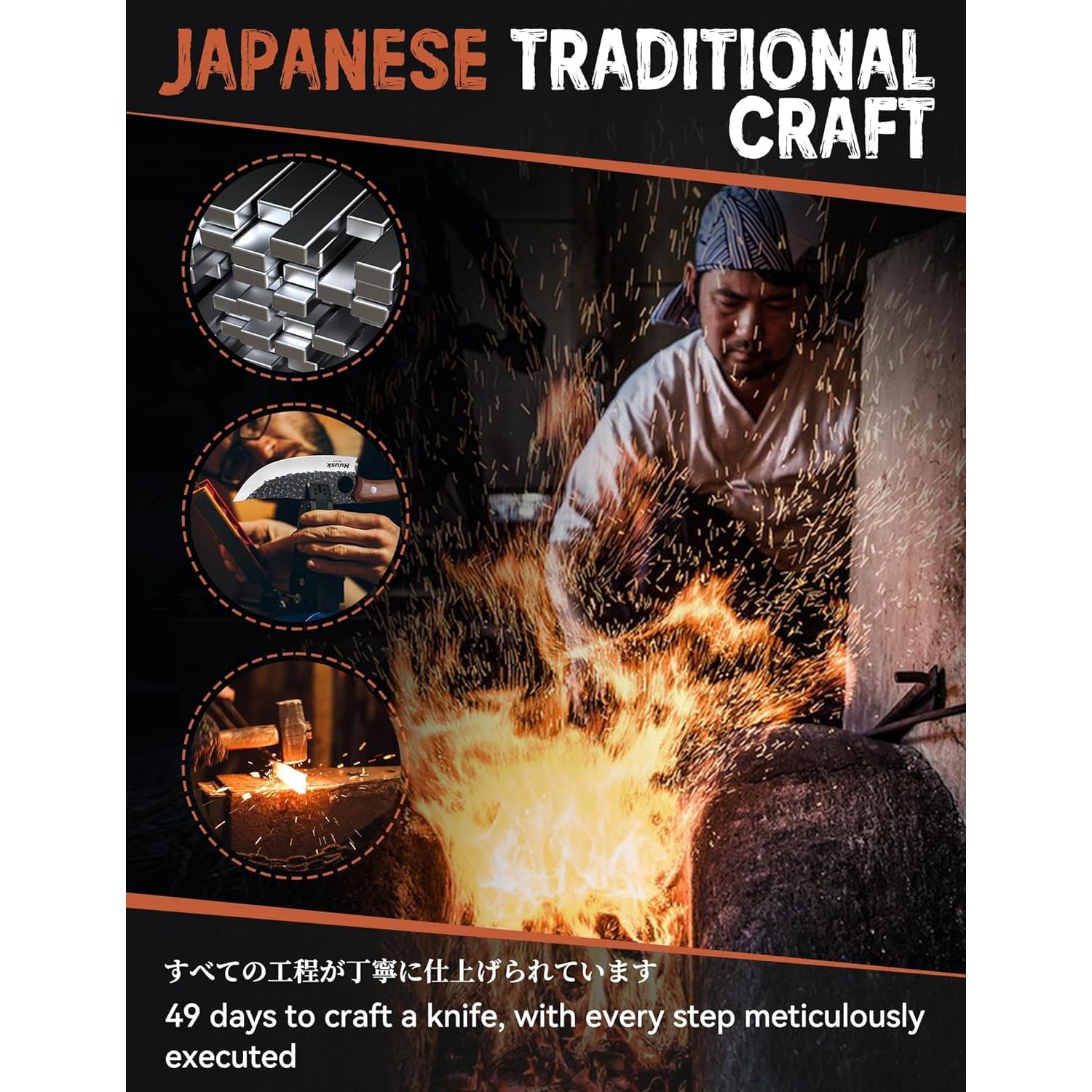 Cuchillo de Chef Huusk de Acero Japonés 28 cm, Mango Ergonómico