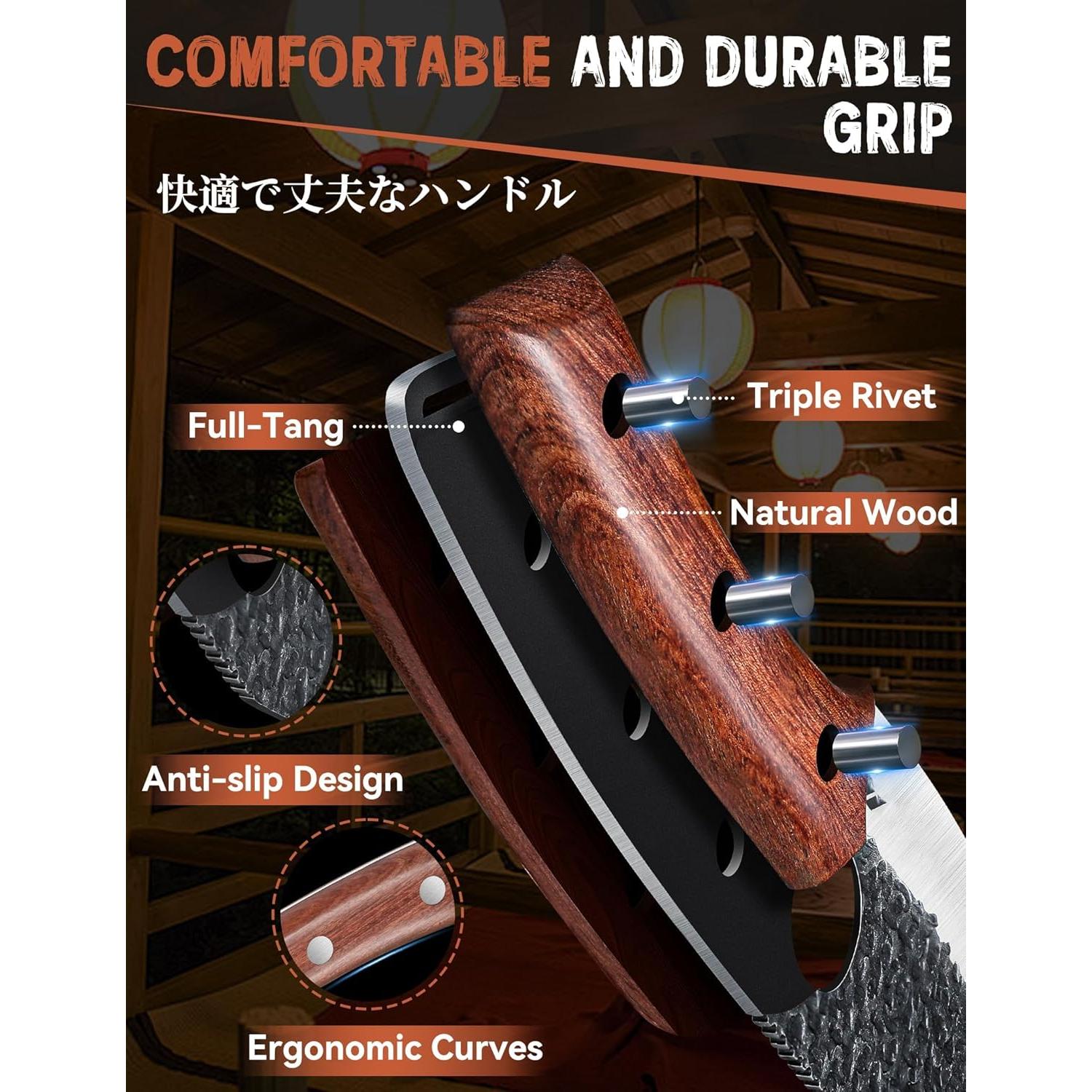 Cuchillo de Chef Huusk de Acero Japonés 28 cm, Mango Ergonómico