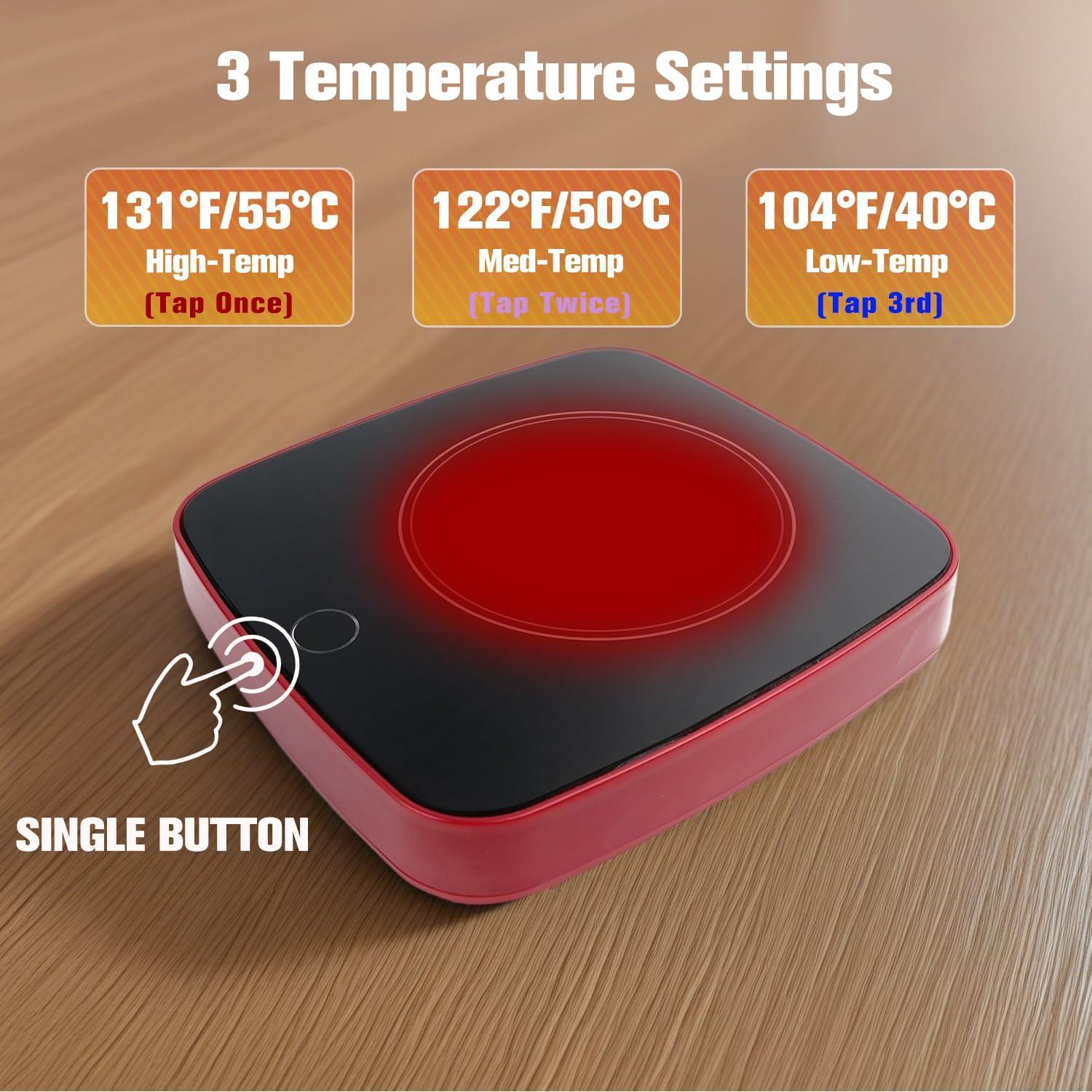 Calentador de Tazas CEEFFELIAN 16W con 3 Niveles de Temperatura