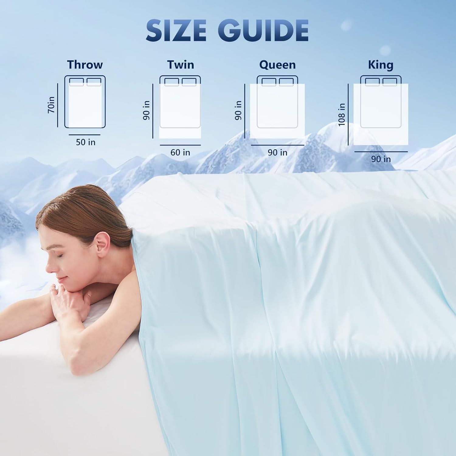 Manta Refrigerante Individual GOHERO Azul 152x229 cm Verano