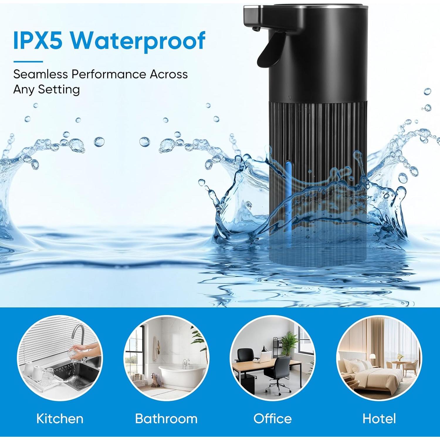 Dispensador Automático de Jabón UAYBABU 400 ml Táctil Negro