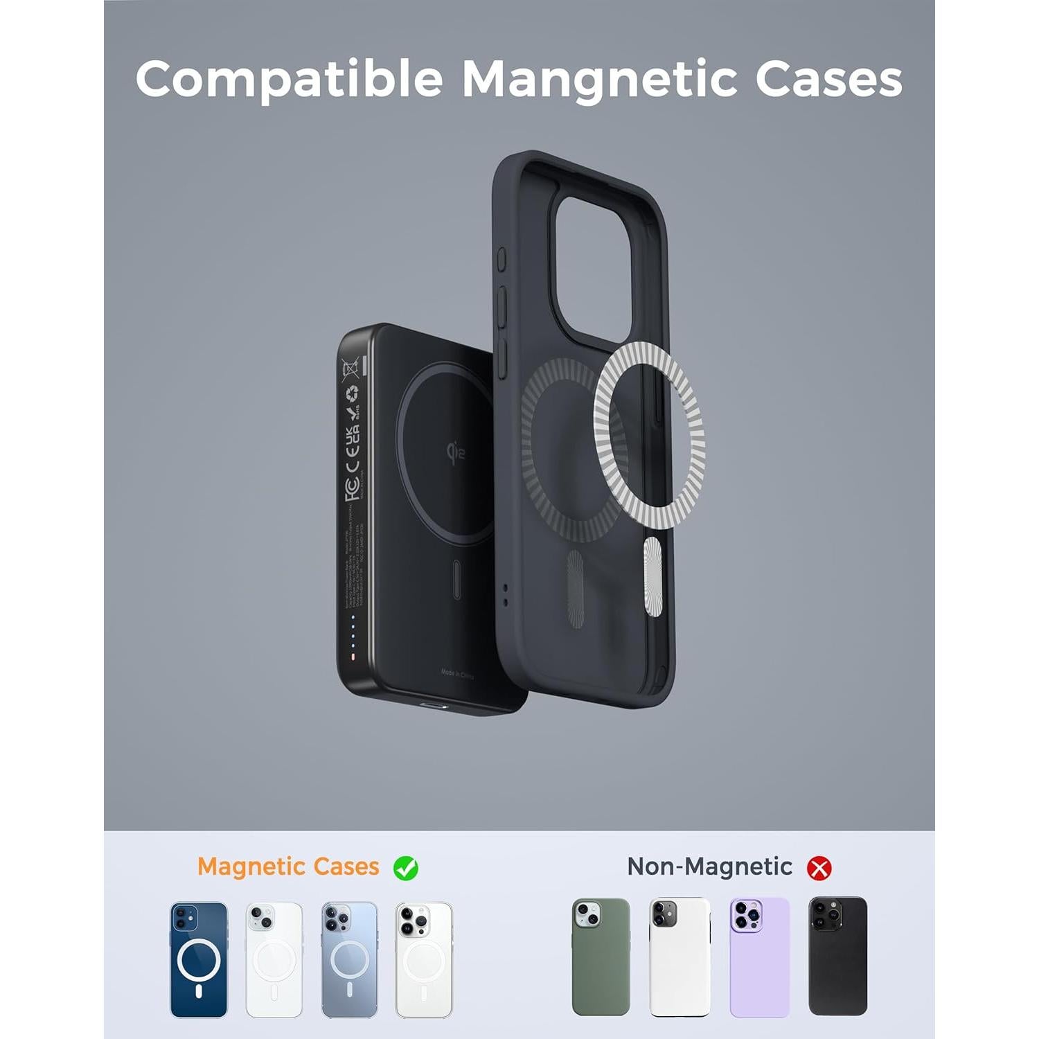 Cargador Portátil Magnético TESSAN 10,000mAh Carga Rápida