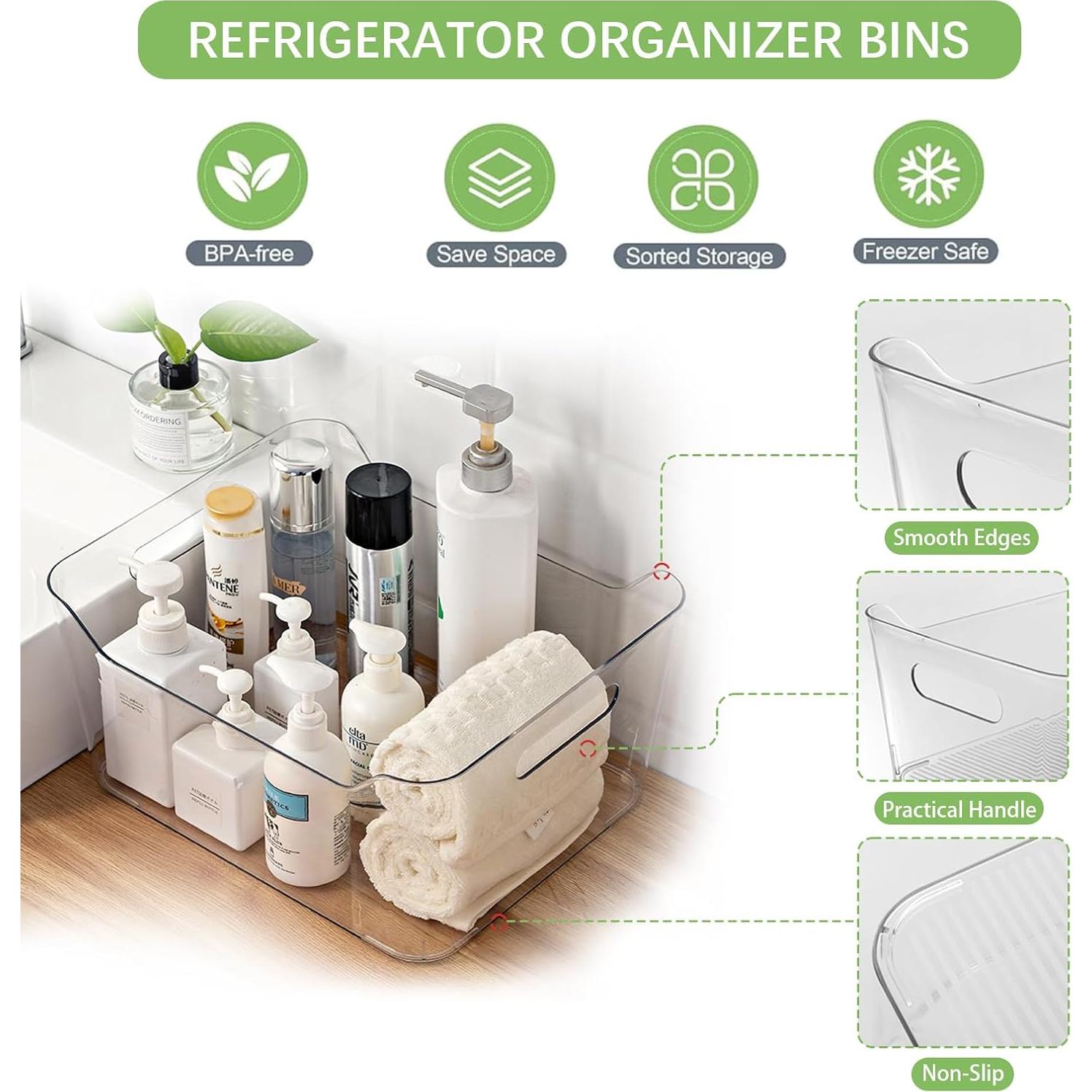 Contenedores de Almacenamiento Plástico Transparente 4PK 28.4x20.3x12.7cm