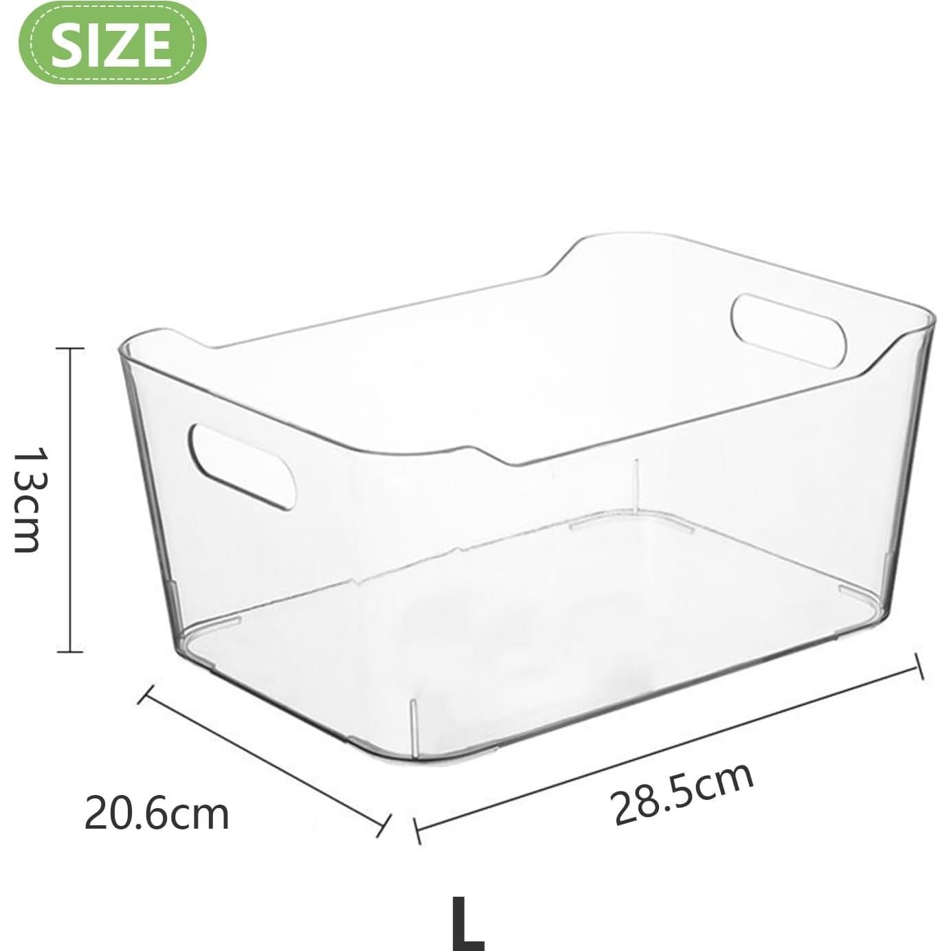 Contenedores de Almacenamiento Plástico Transparente 4PK 28.4x20.3x12.7cm