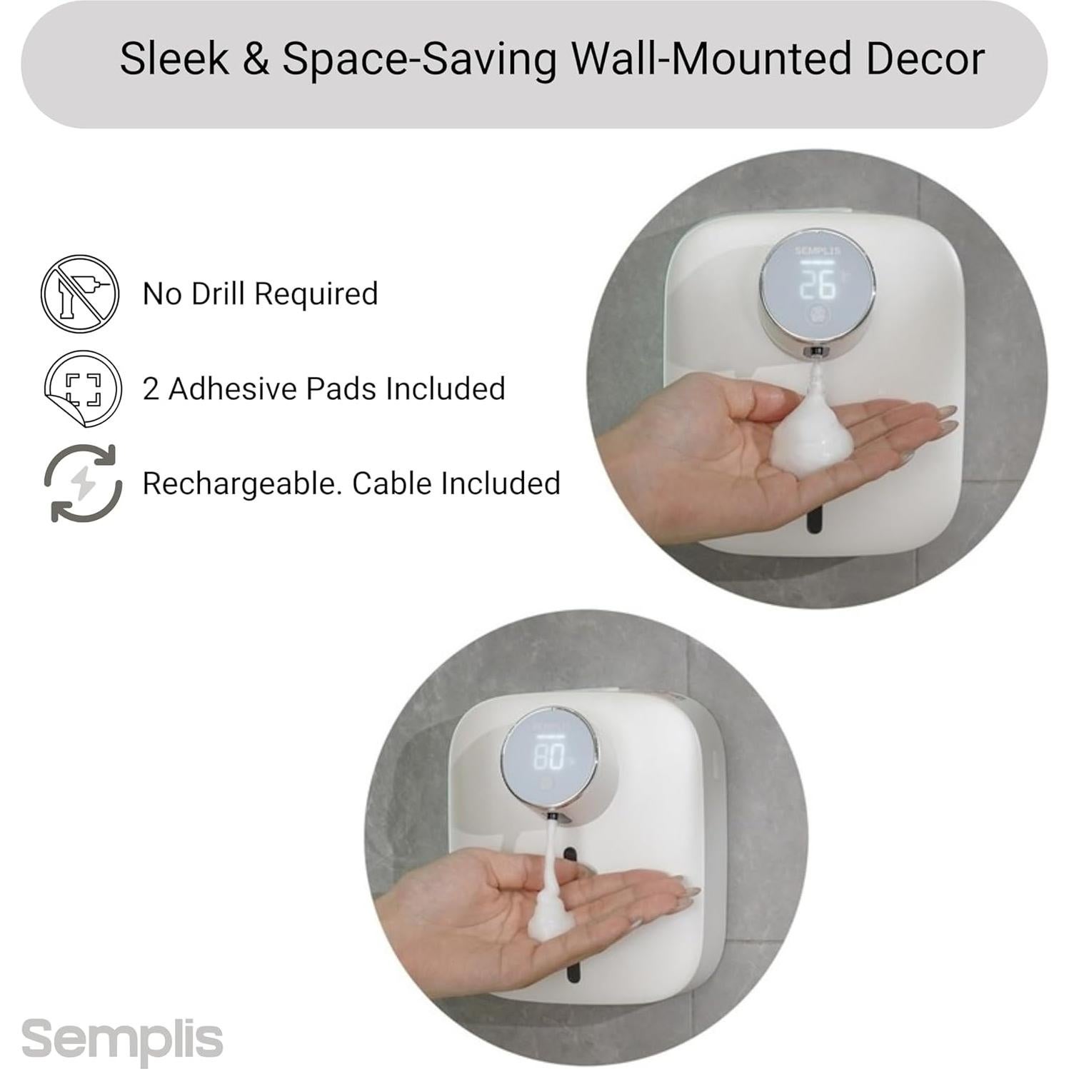 Dispensador Automático de Jabón Espumoso SEMPLIS 320 ml
