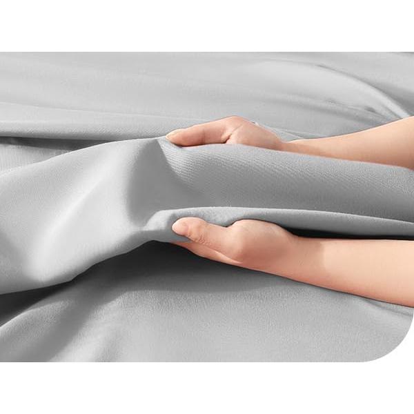 Juego de Sábanas de Lujo BYSURE 4 Piezas Individual Gris Claro