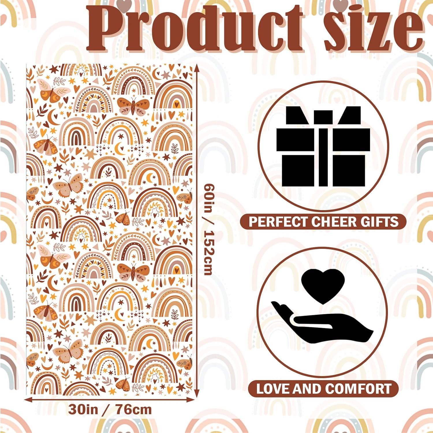 Toalla de Playa ZhowHoHo Arcoíris Boho 76x150 cm Microfibra