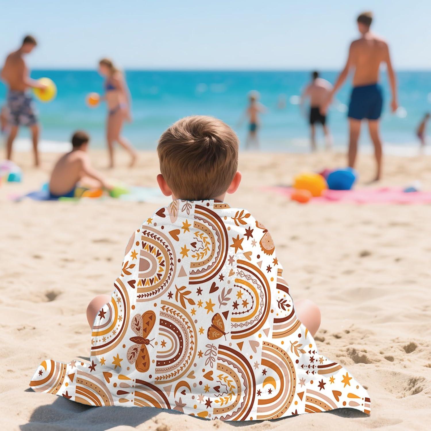 Toalla de Playa ZhowHoHo Arcoíris Boho 76x150 cm Microfibra