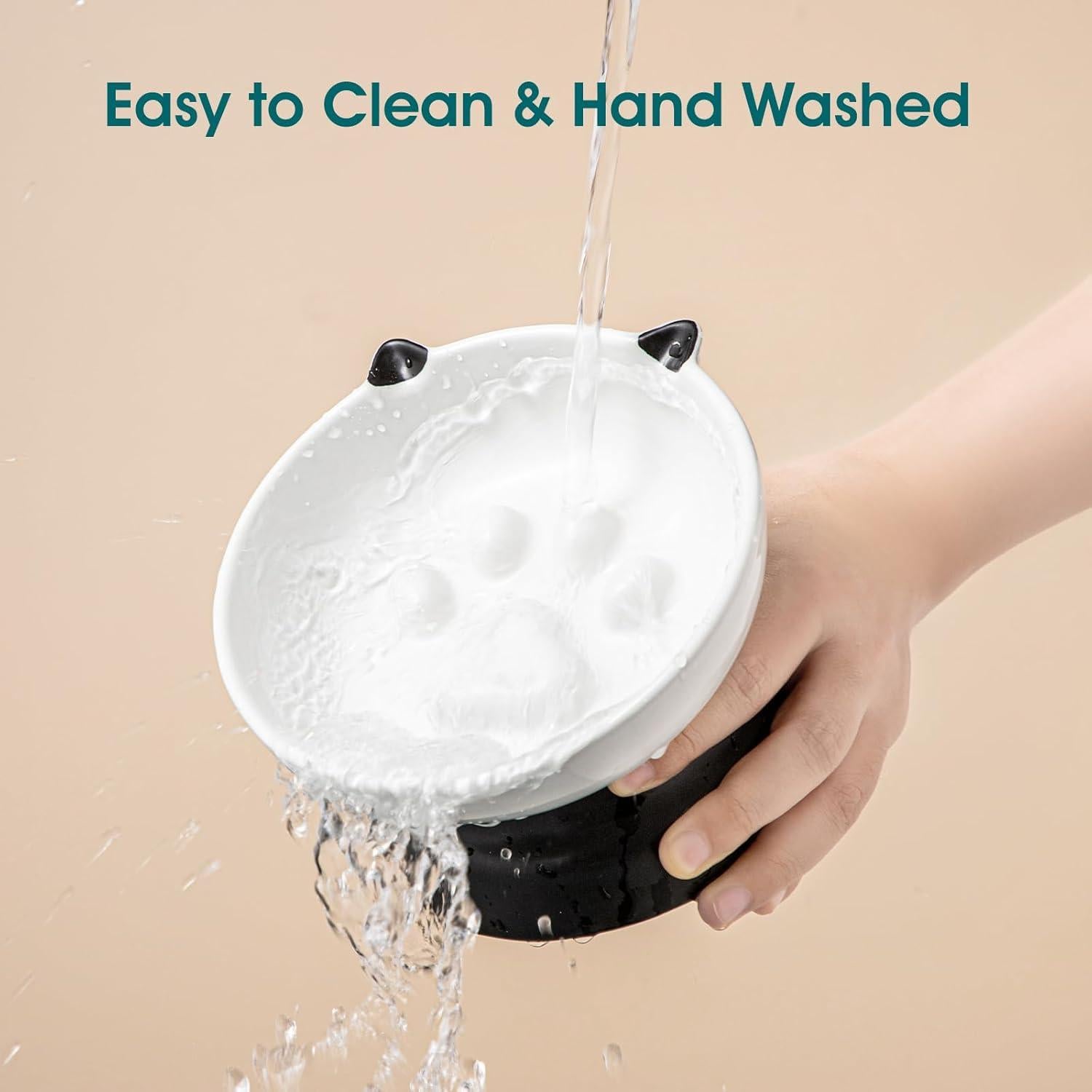 Cuenco Elevado para Gatos vancasso Cerámica 14x14cm Negro