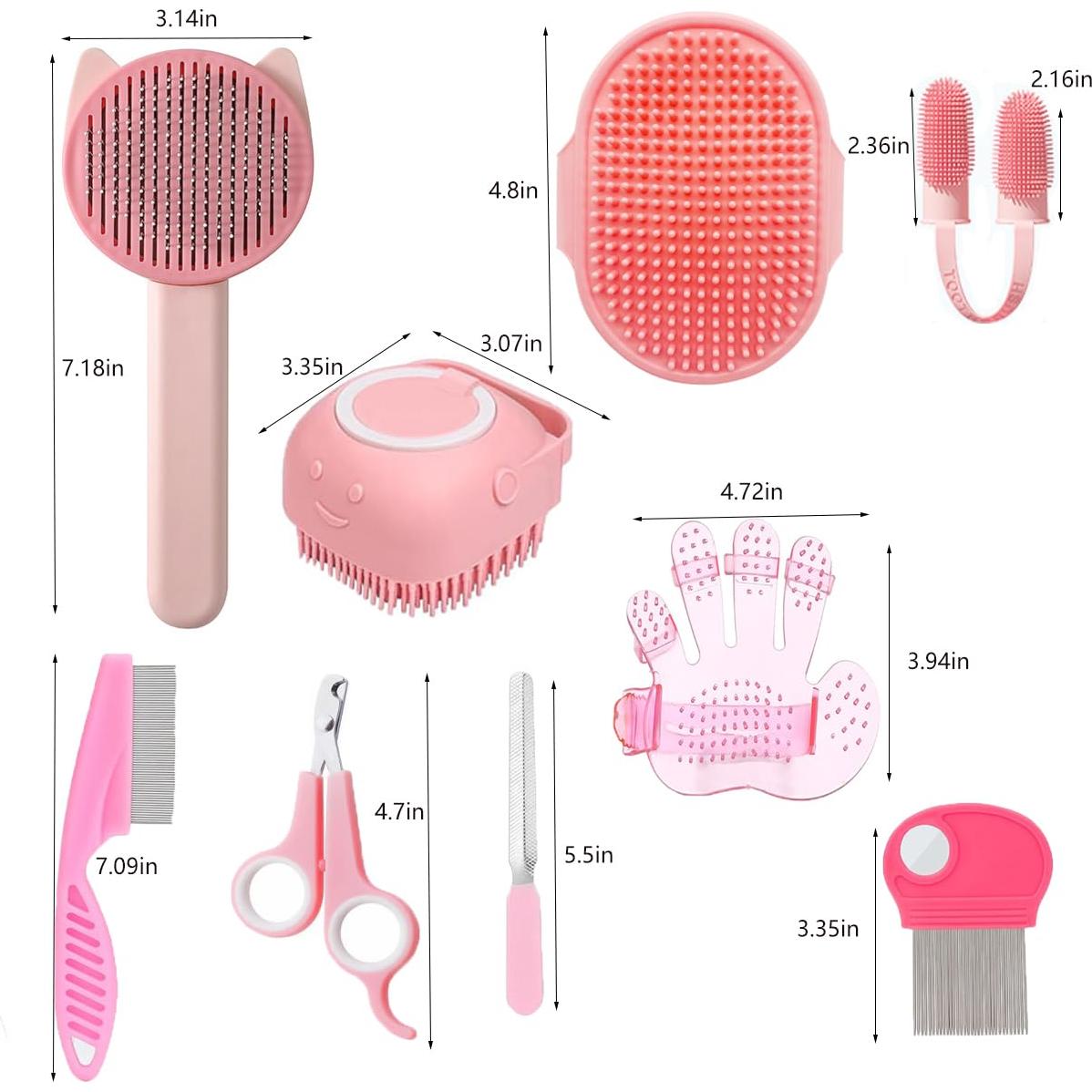 Kit de Aseo para Mascotas 9 Piezas GEBER - Cepillos y Cortauñas