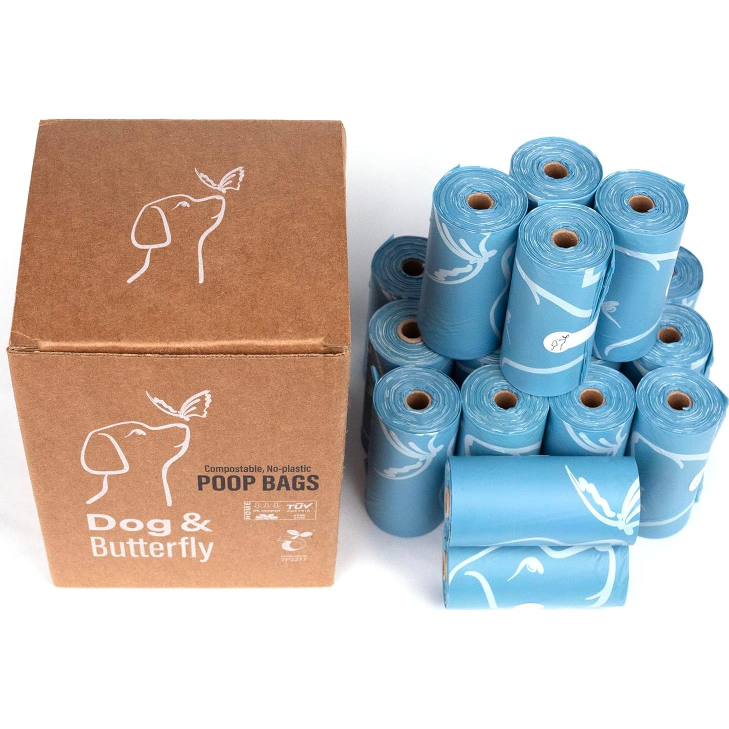 Bolsas Compostables Perro y Mariposa 270 Unidades 100% Sin Plástico