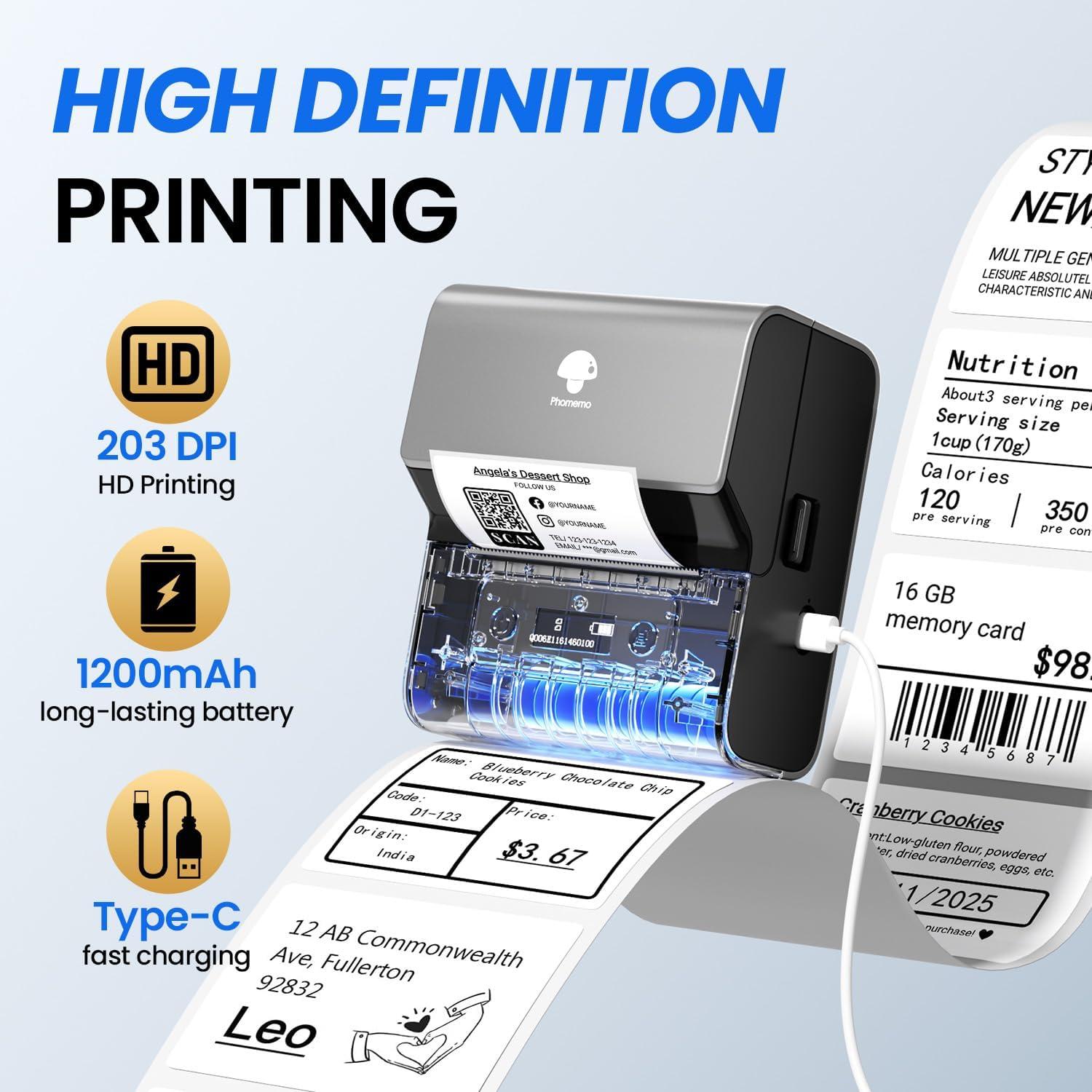 Impresora de Etiquetas Térmica Phomemo M221 Bluetooth 3"