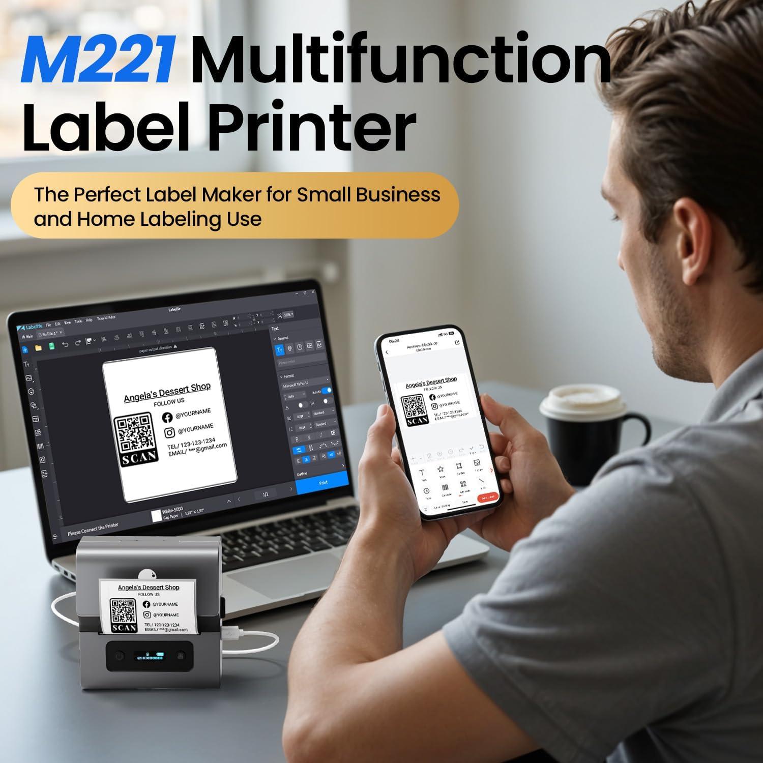 Impresora de Etiquetas Térmica Phomemo M221 Bluetooth 3"