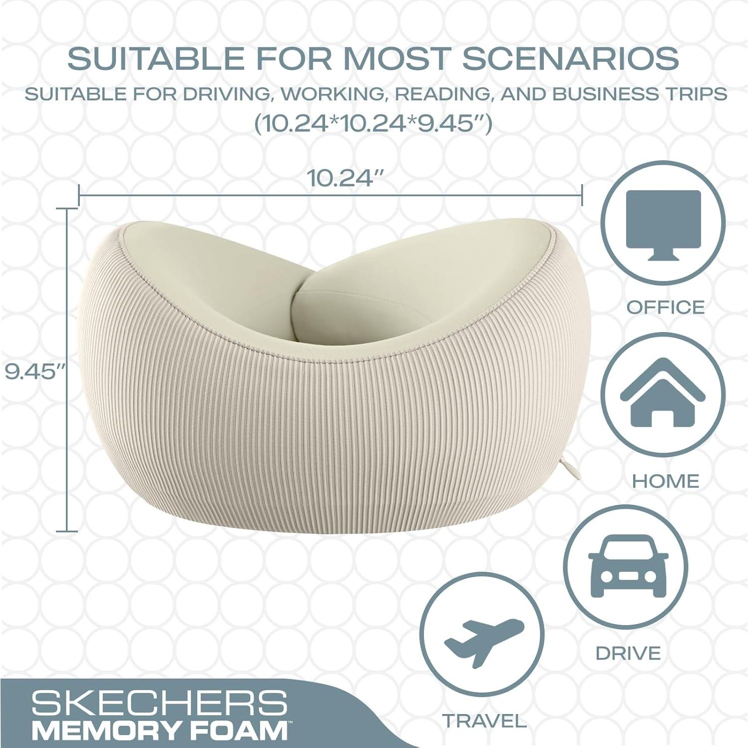 Almohada de Cuello Ergonomica Skechers Beige Espuma Memoria