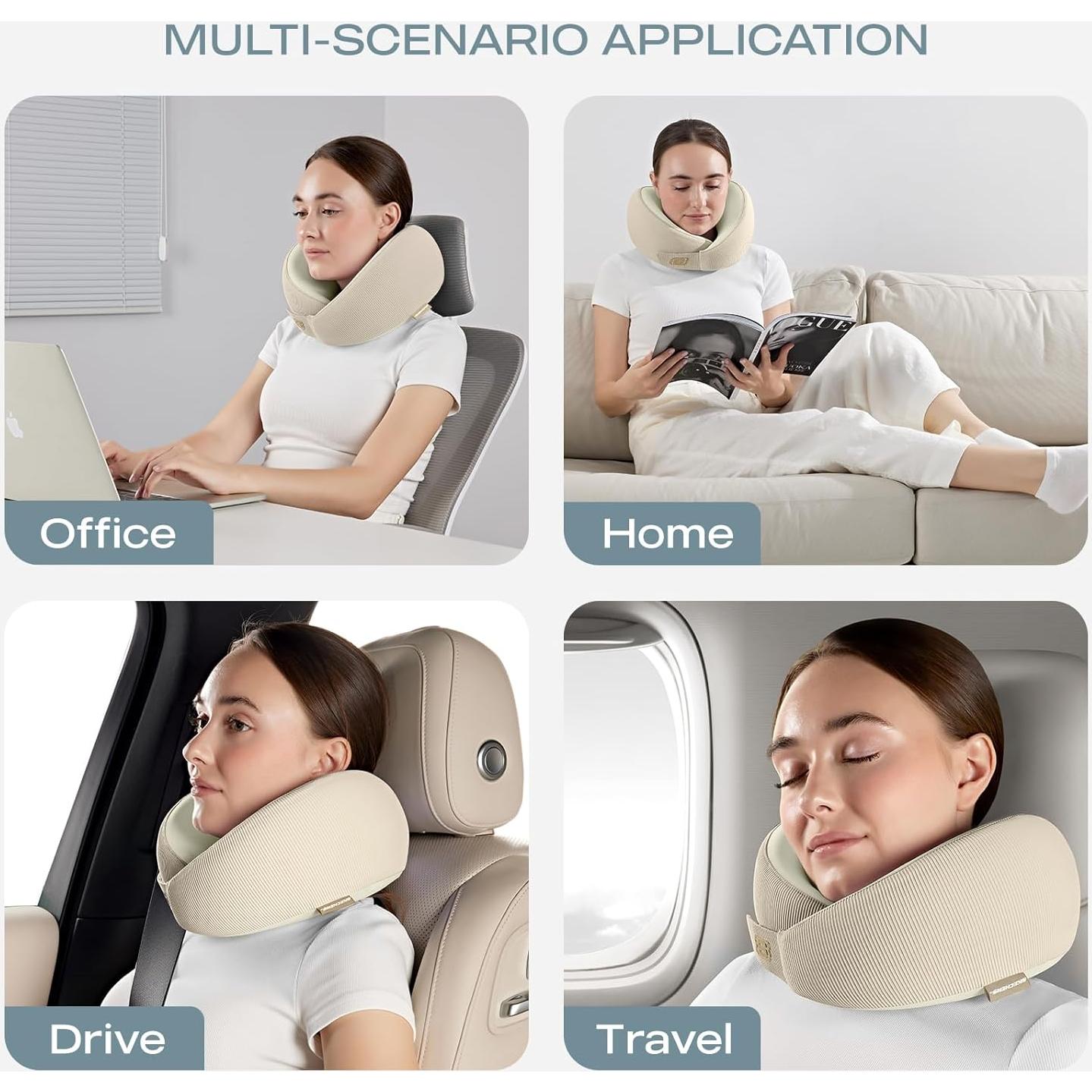 Almohada de Cuello Ergonomica Skechers Beige Espuma Memoria