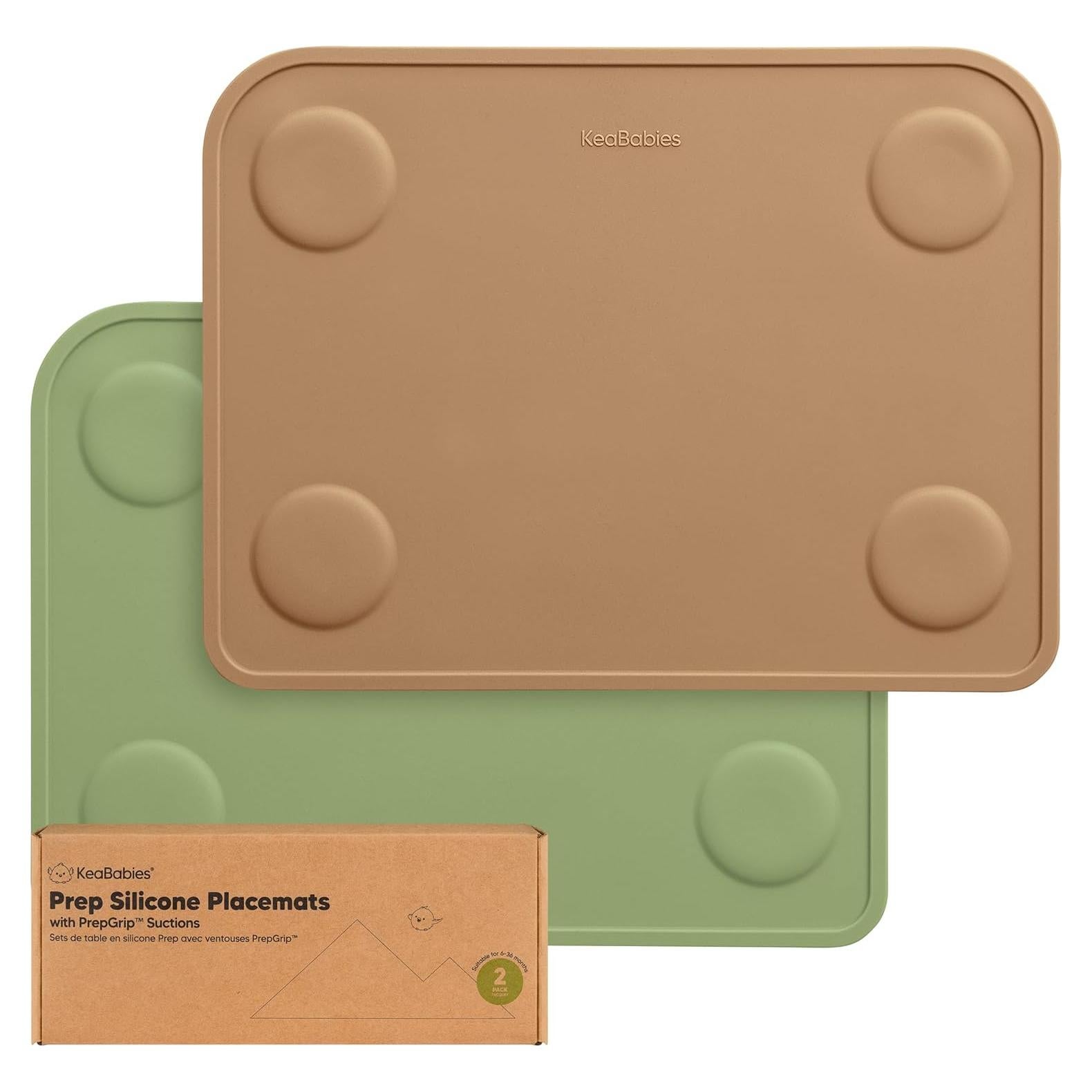 KeaBabies 2-Pack Manteles de Silicona Antideslizantes 30x22 cm