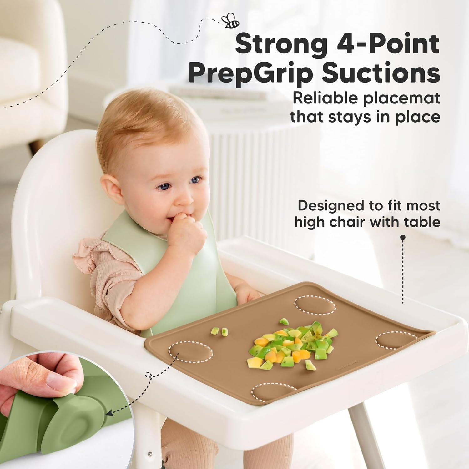 KeaBabies 2-Pack Manteles de Silicona Antideslizantes 30x22 cm