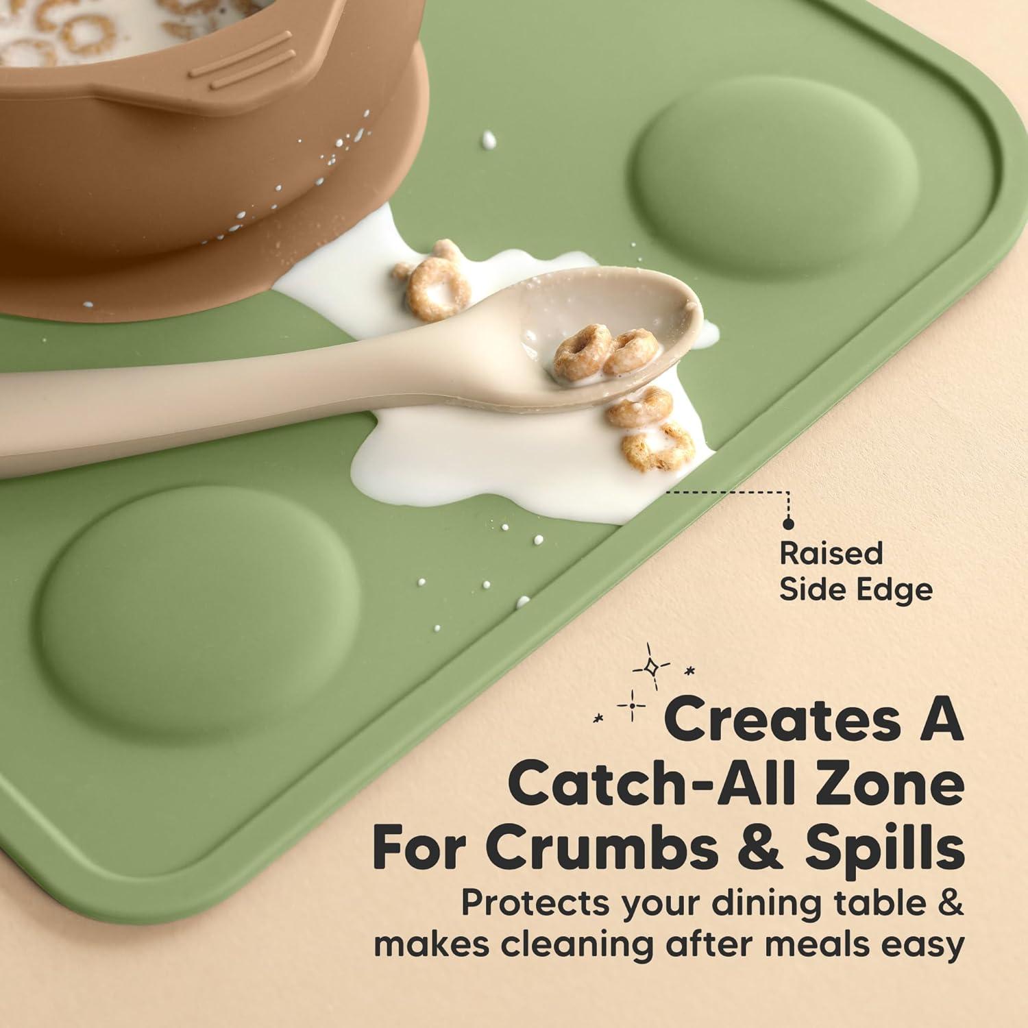 KeaBabies 2-Pack Manteles de Silicona Antideslizantes 30x22 cm