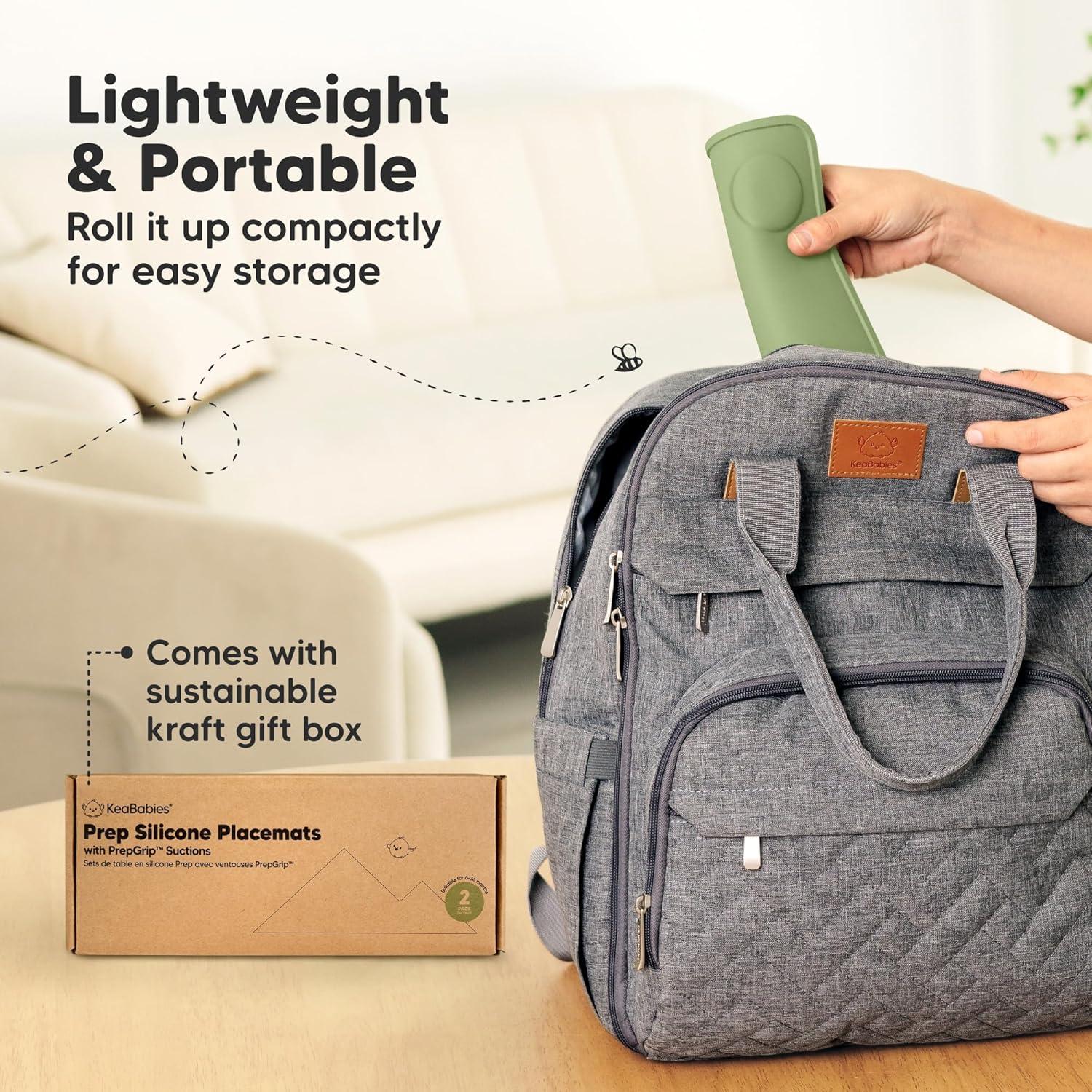 KeaBabies 2-Pack Manteles de Silicona Antideslizantes 30x22 cm