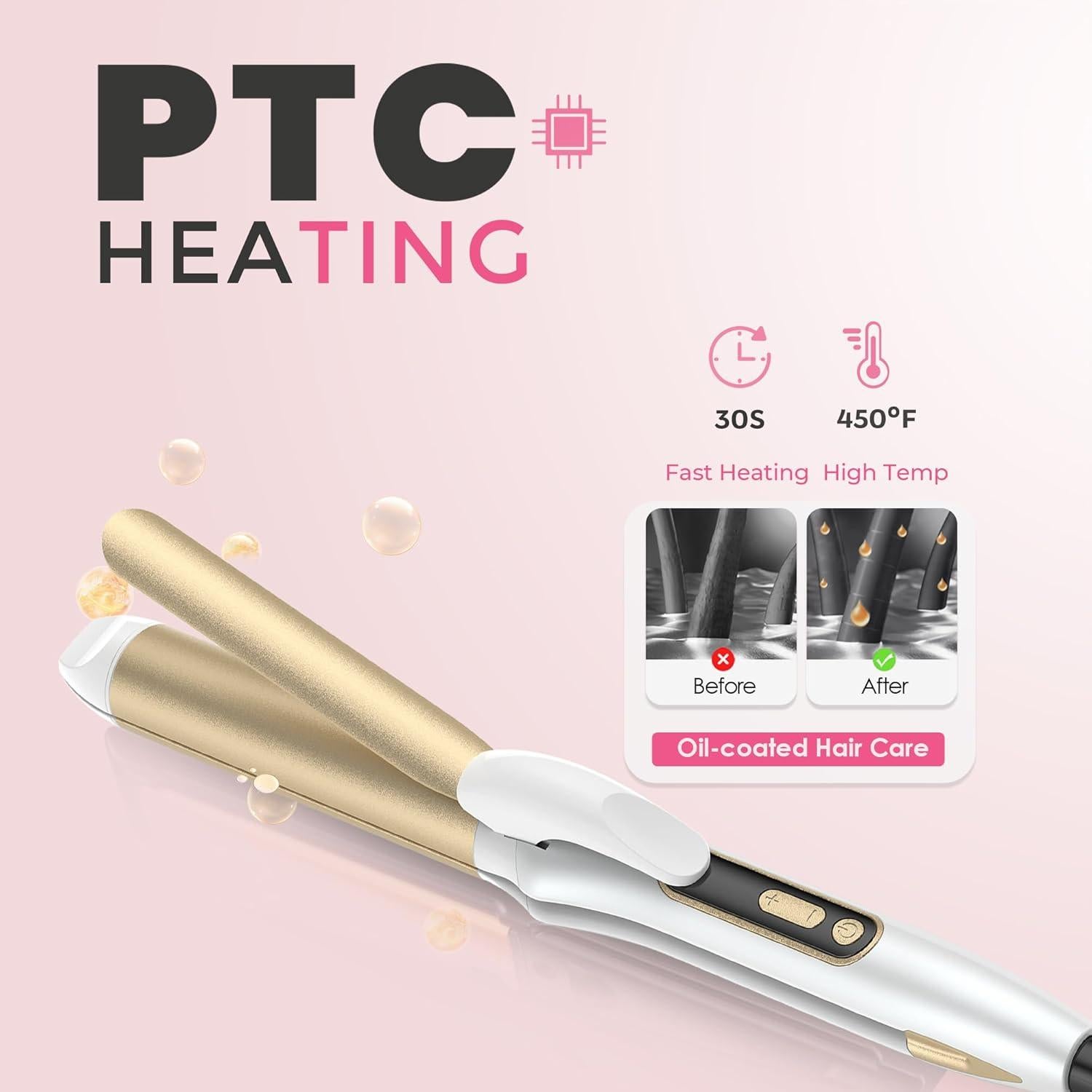 Plancha de Pelo 2 en 1 Atopskins Cerámica Doble Voltaje 69.85cm