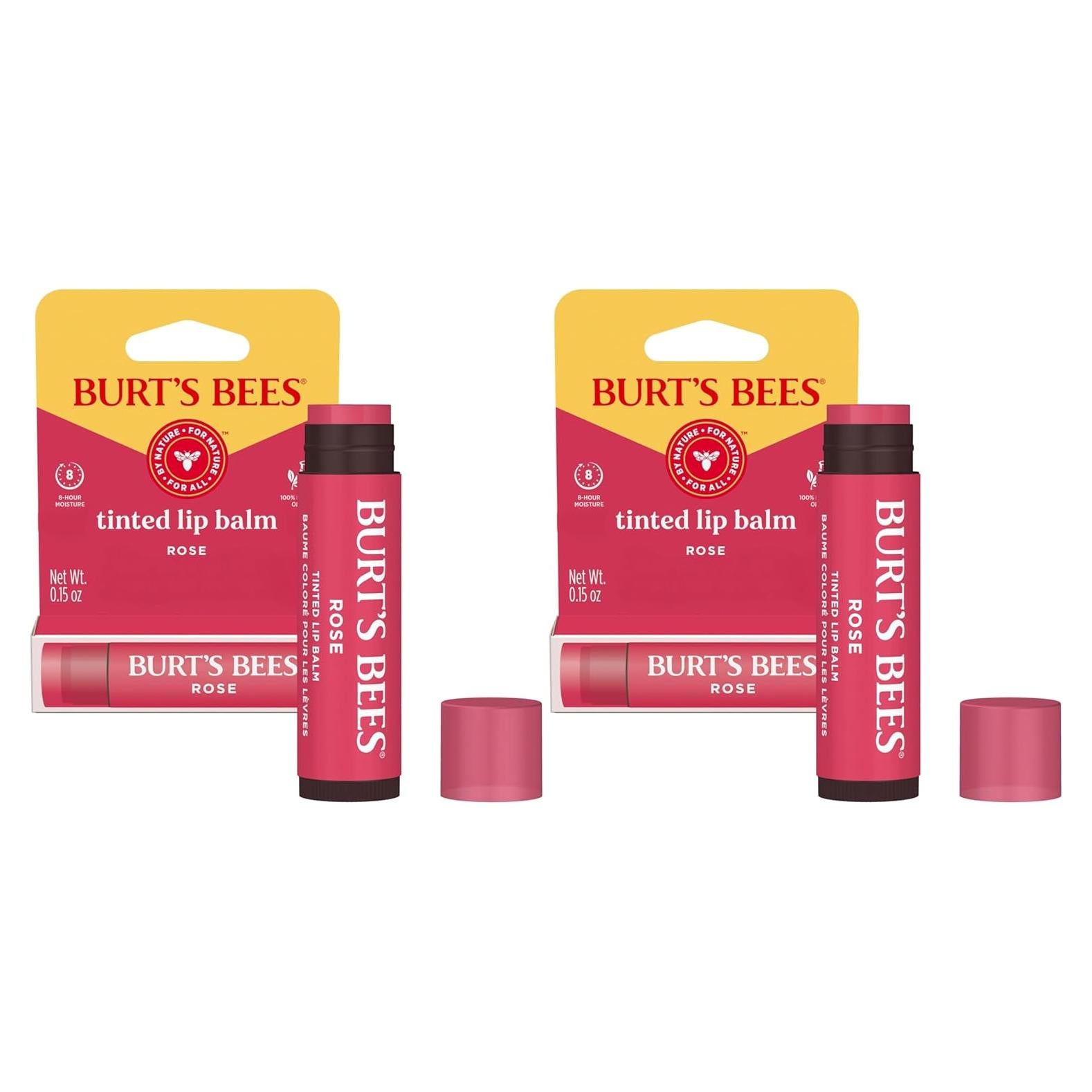 Bálsamo Labial Tinte Burt's Bees Rosa 2 en 1 Hidratante