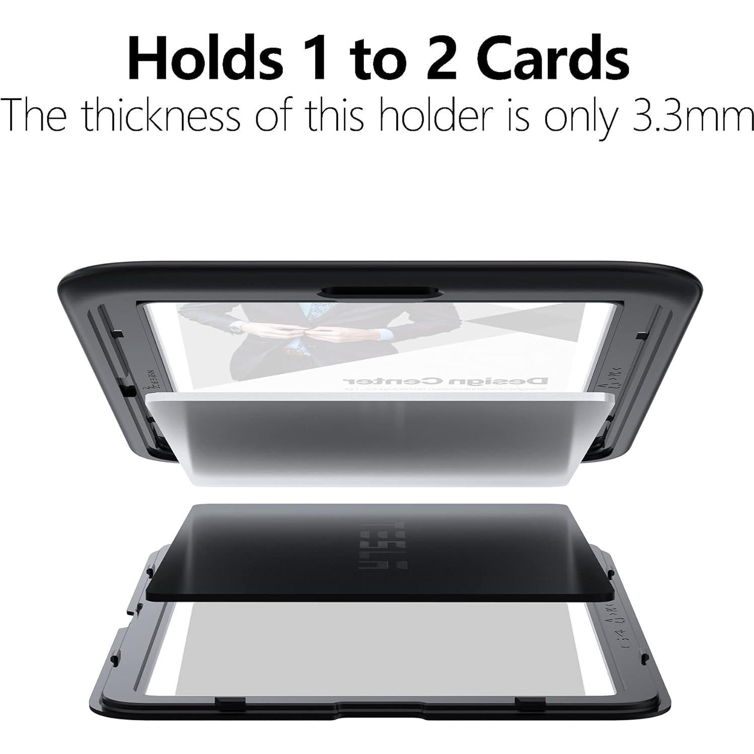 Soporte de identificación retráctil Phomo gris con clip