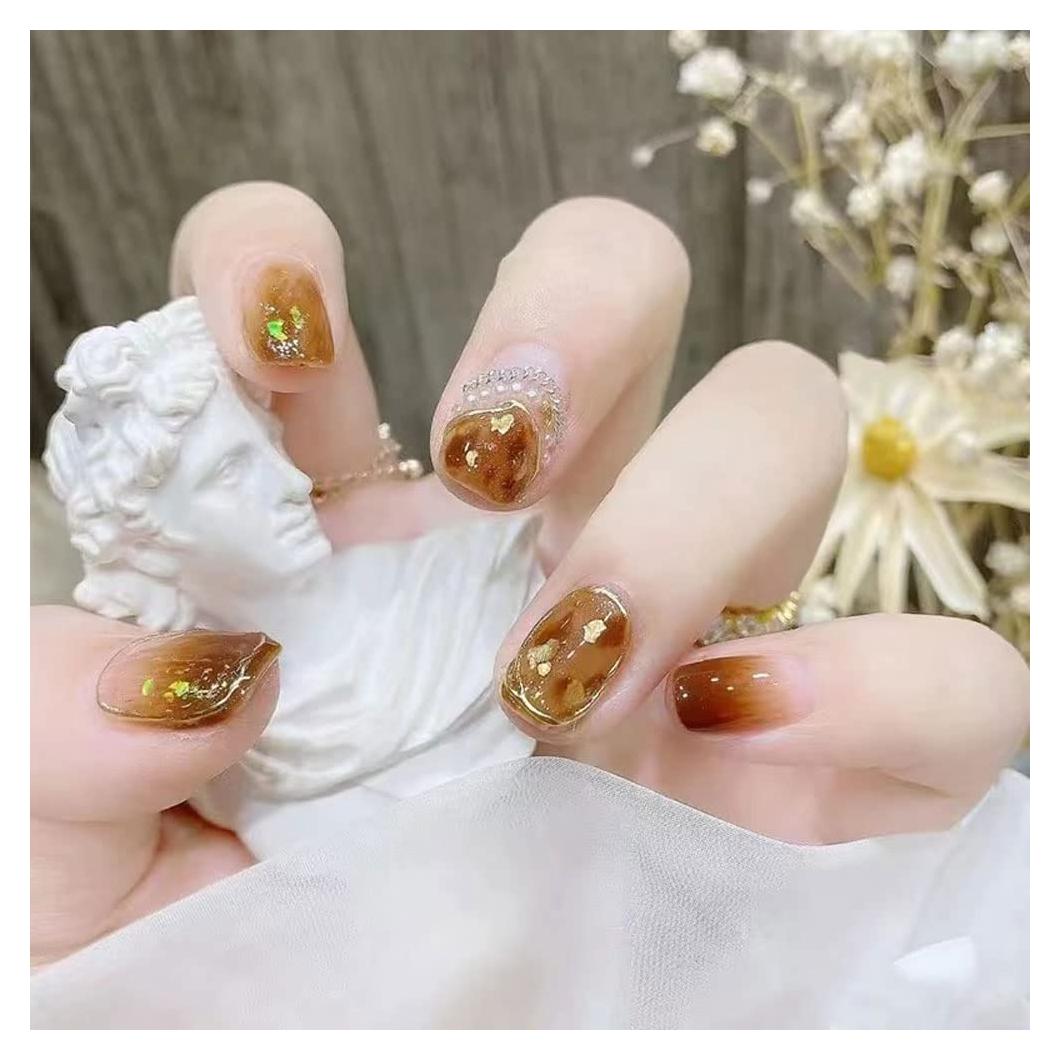 Uñas Postizas Cortas Cuadradas Magrace 24 pcs Diseño A-138