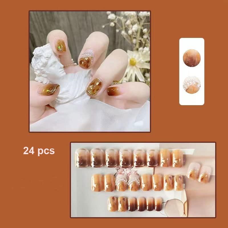 Uñas Postizas Cortas Cuadradas Magrace 24 pcs Diseño A-138