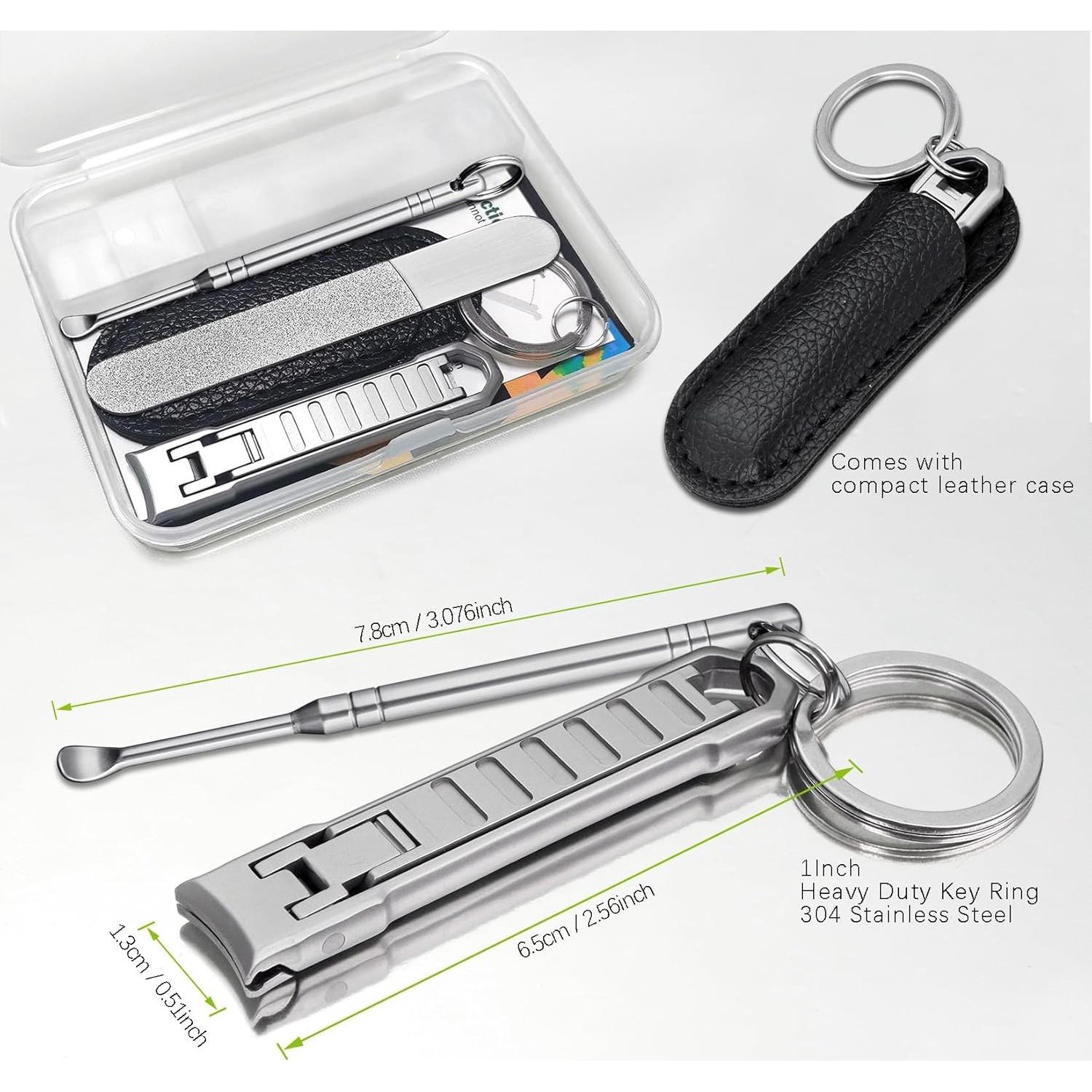 Cortauñas Plegable VOGARB Ultra Delgado con Lima y Limpiador