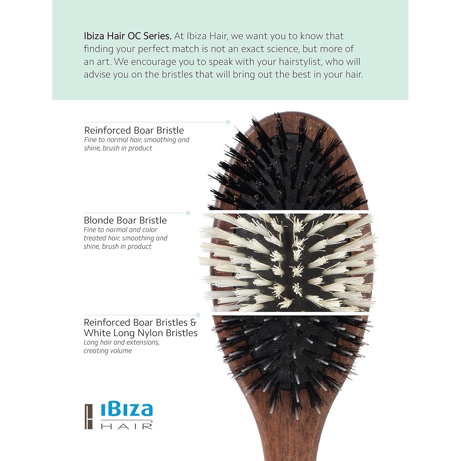 Cepillo Plano Ovalado Ibiza Hair OC4 Cerda de Jabalí y Nylon