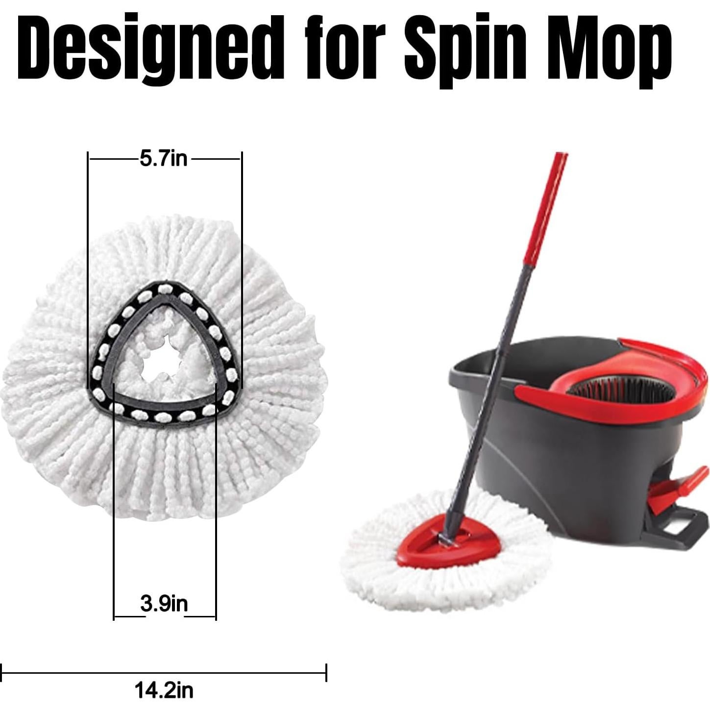 Cabezas de Repuesto para Mop de Giro 3 Pcs Microfibra 360°