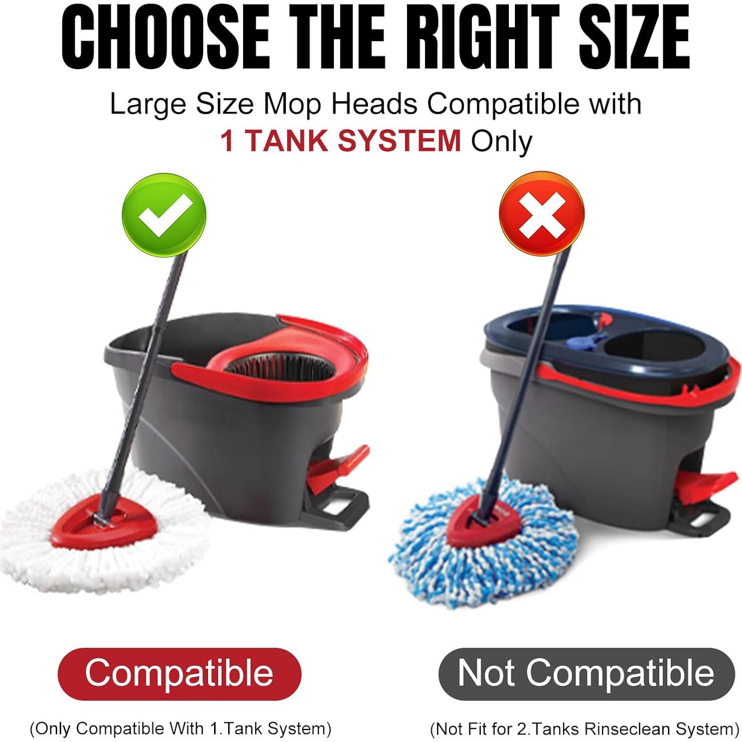 Cabezas de Repuesto para Mop de Giro 3 Pcs Microfibra 360°