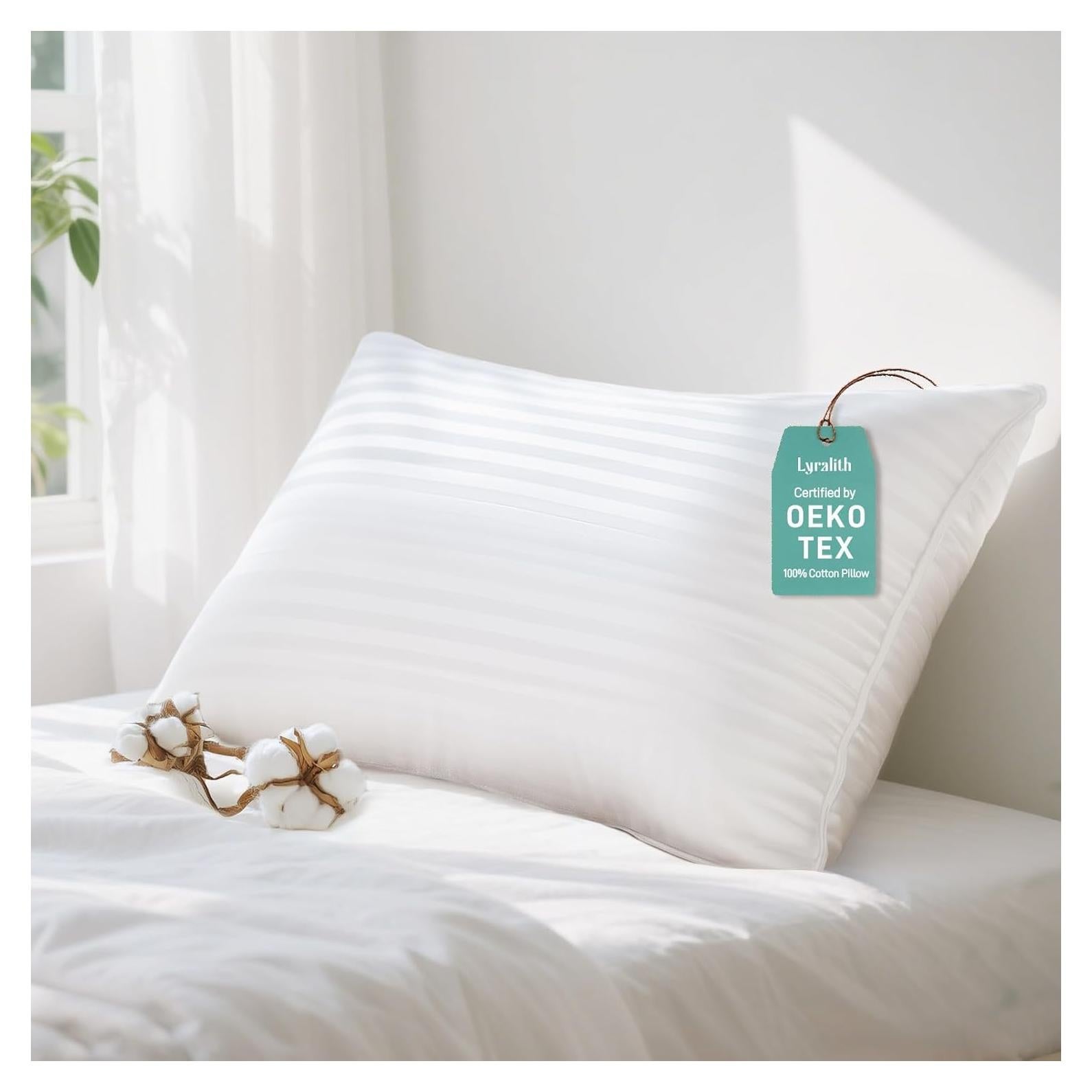 Almohada hipoalergénica Lyralith 1Pack-Reina 100% algodón