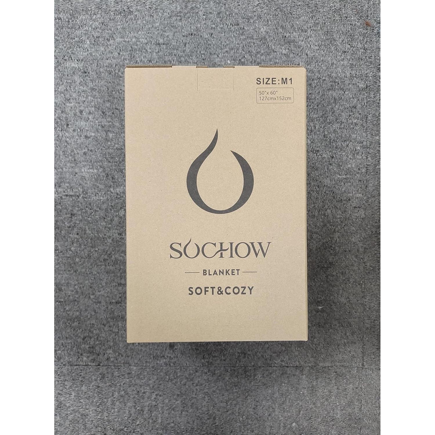 Manta de Sherpa SOCHOW 127x152 cm Coral Azul Suave y Reversible