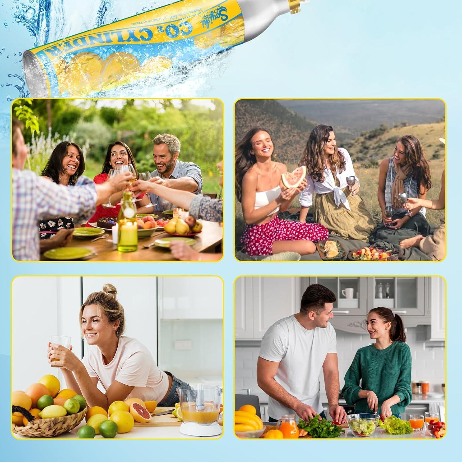 Cilindros de CO2 60L Soyishi - Set de 2 cartuchos roscados