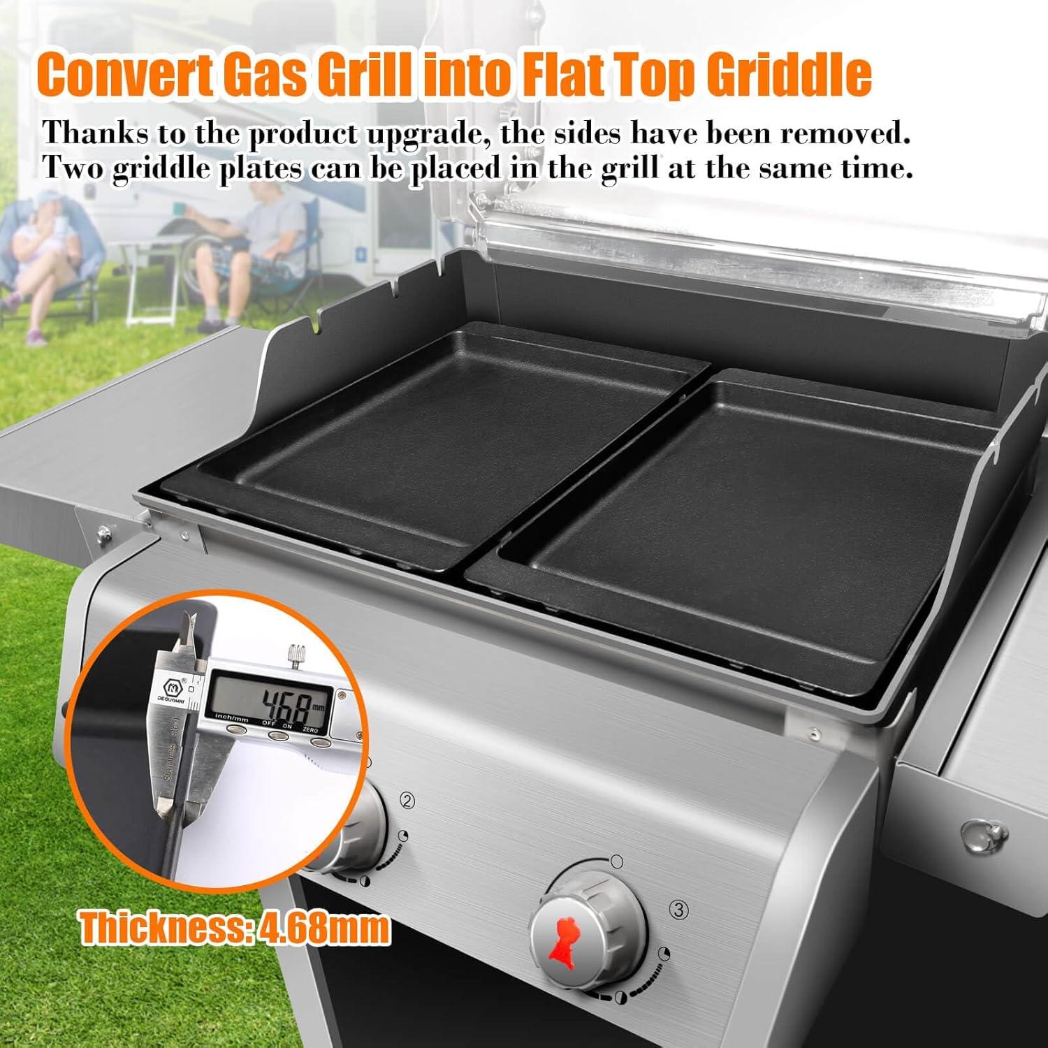 Plancha de Hierro Fundido GRISUN para Parrillas Weber 43.9x30.5cm