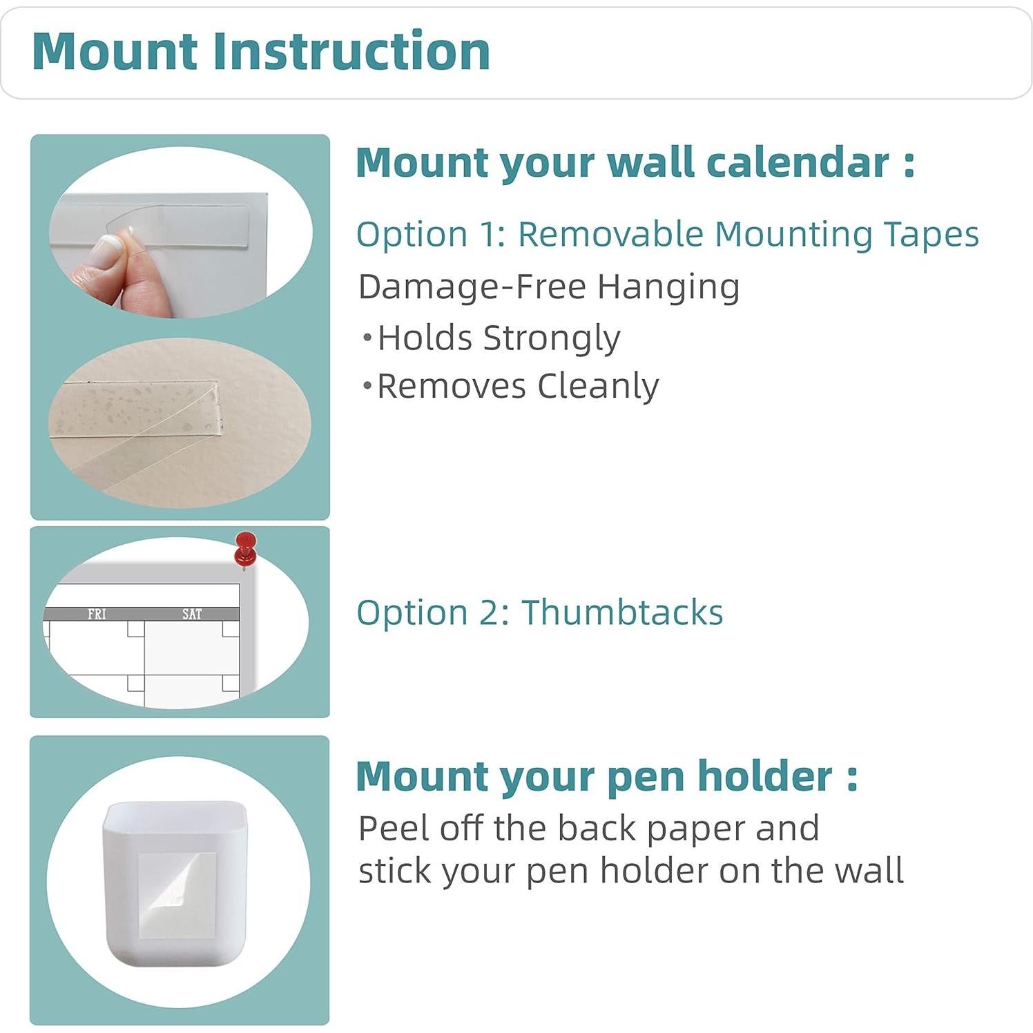 Calendario de Pared Borrable JJPRO 152x96 cm Anual No Datado