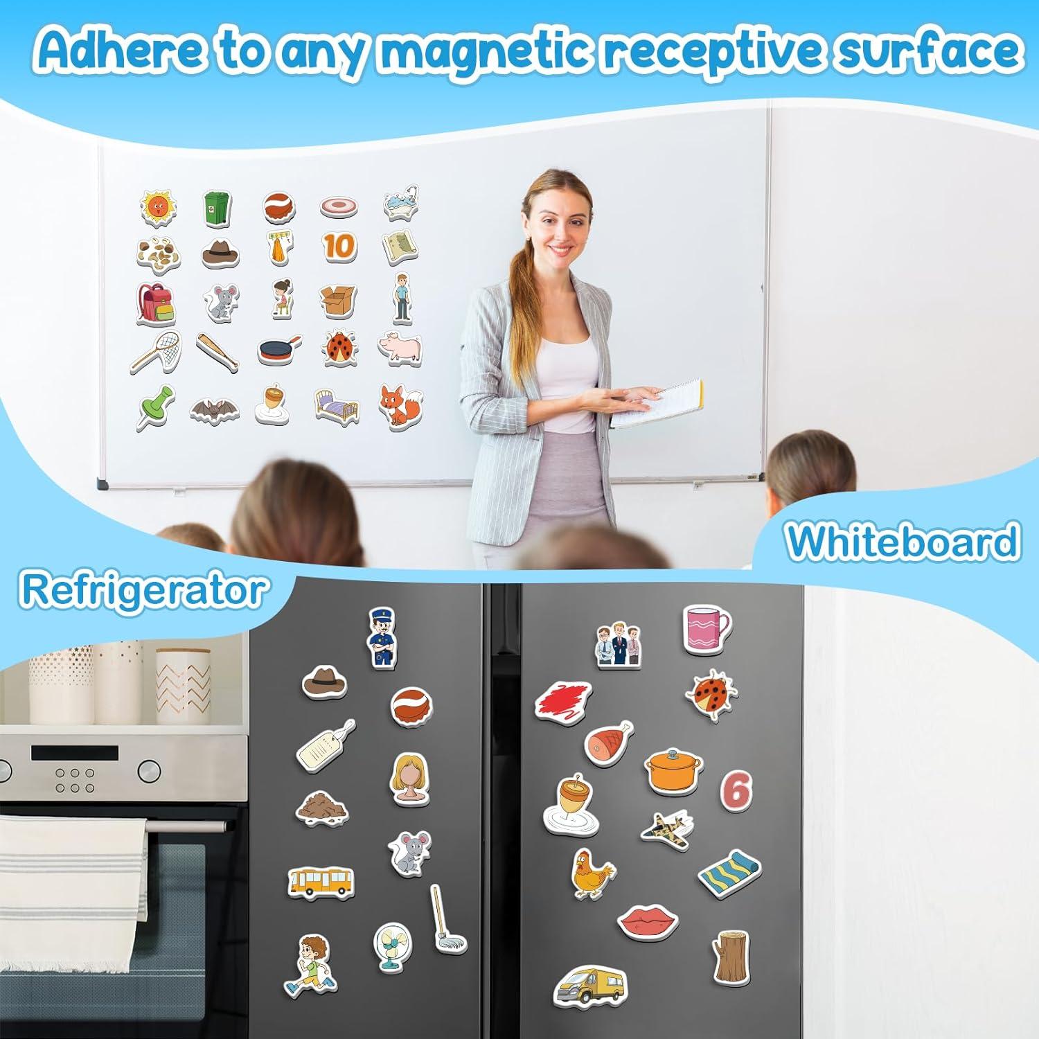 Juego de Palabras CVC Kasfalci - 50 Imanes de Espuma para Niños