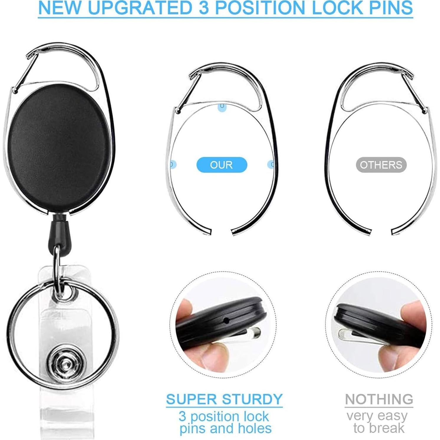 Carrete Insignia Teskyer 2 Pack Resistente con Clip y Llavero