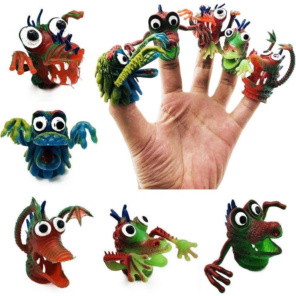 Títeres de dedo de silicona Lynkaye - 5 piezas de animales
