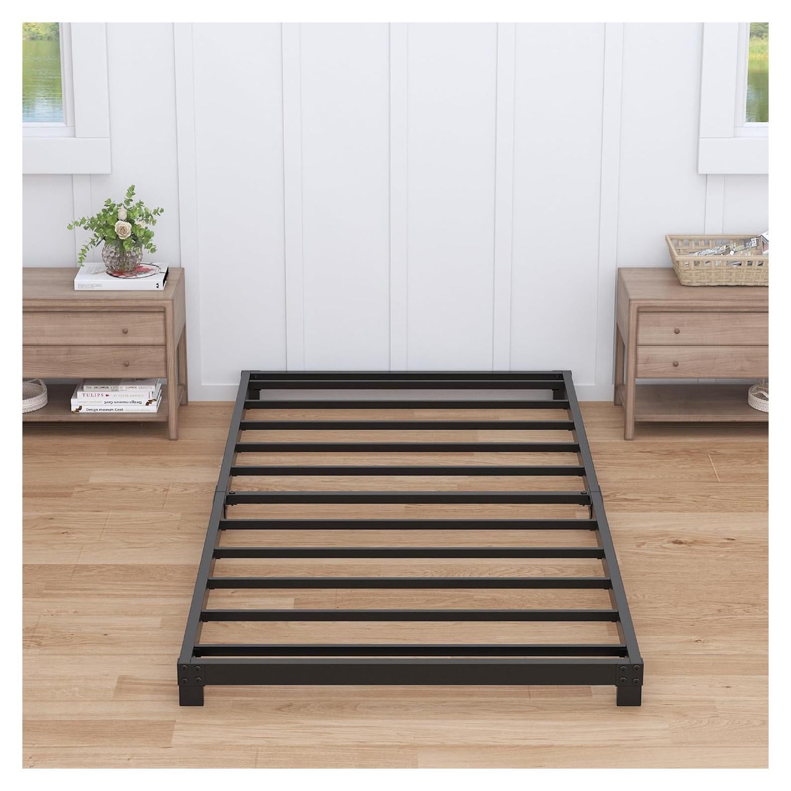 Marco de Cama Twin Nailsong 4 Pulgadas Metal Negro