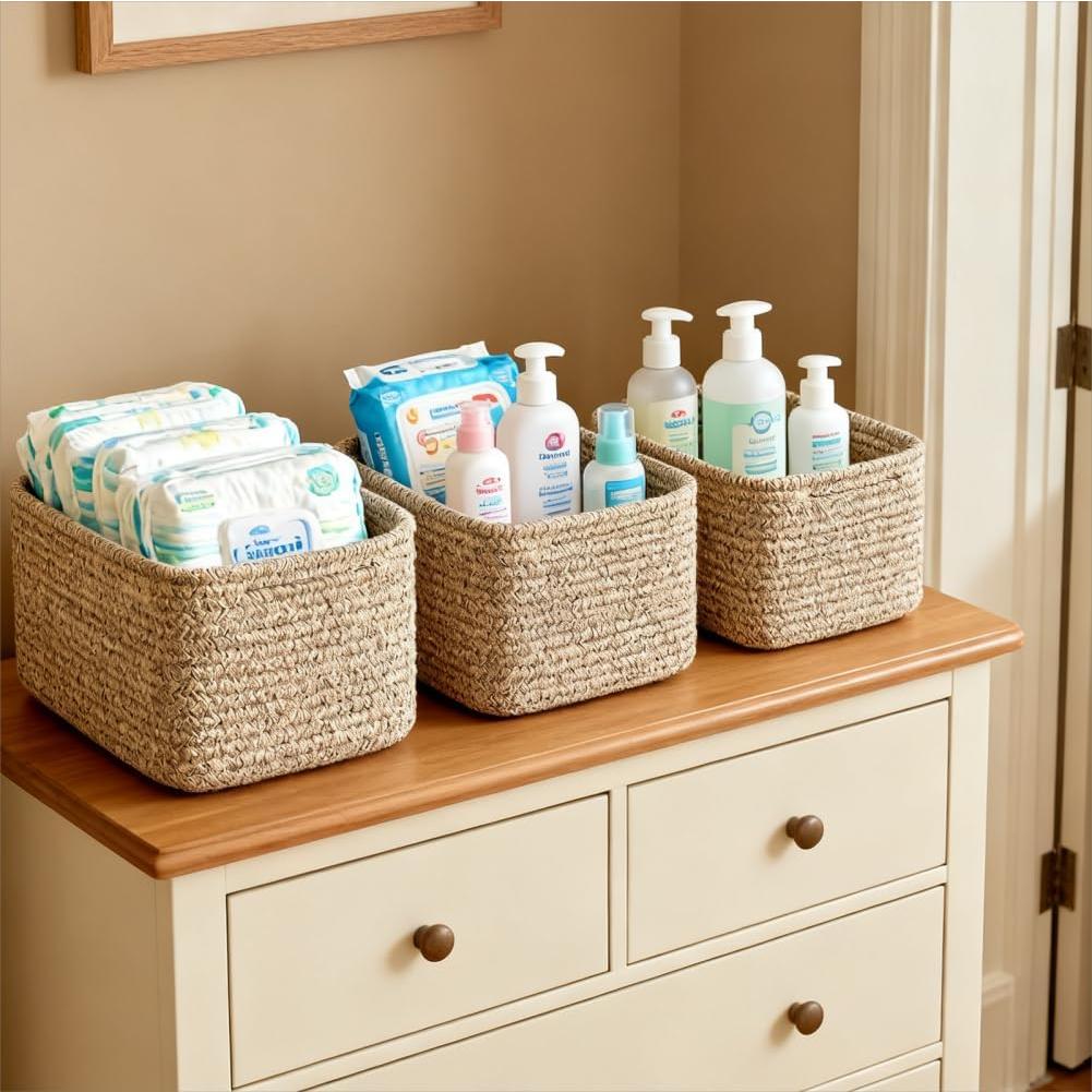 Cesta de Almacenamiento de Cuerda de Algodón R RUNKA 27x17x17 cm Beige