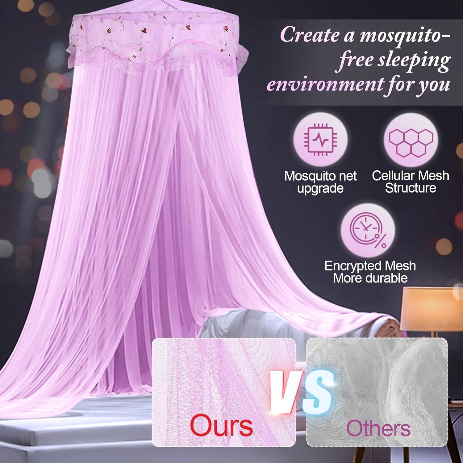 Dosel de Cama Jeteventy Princesa Púrpura 2.6m Redonda