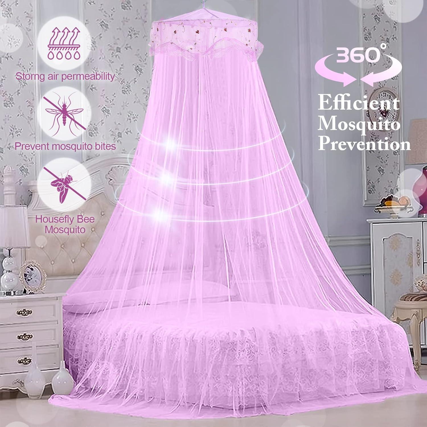 Dosel de Cama Jeteventy Princesa Púrpura 2.6m Redonda